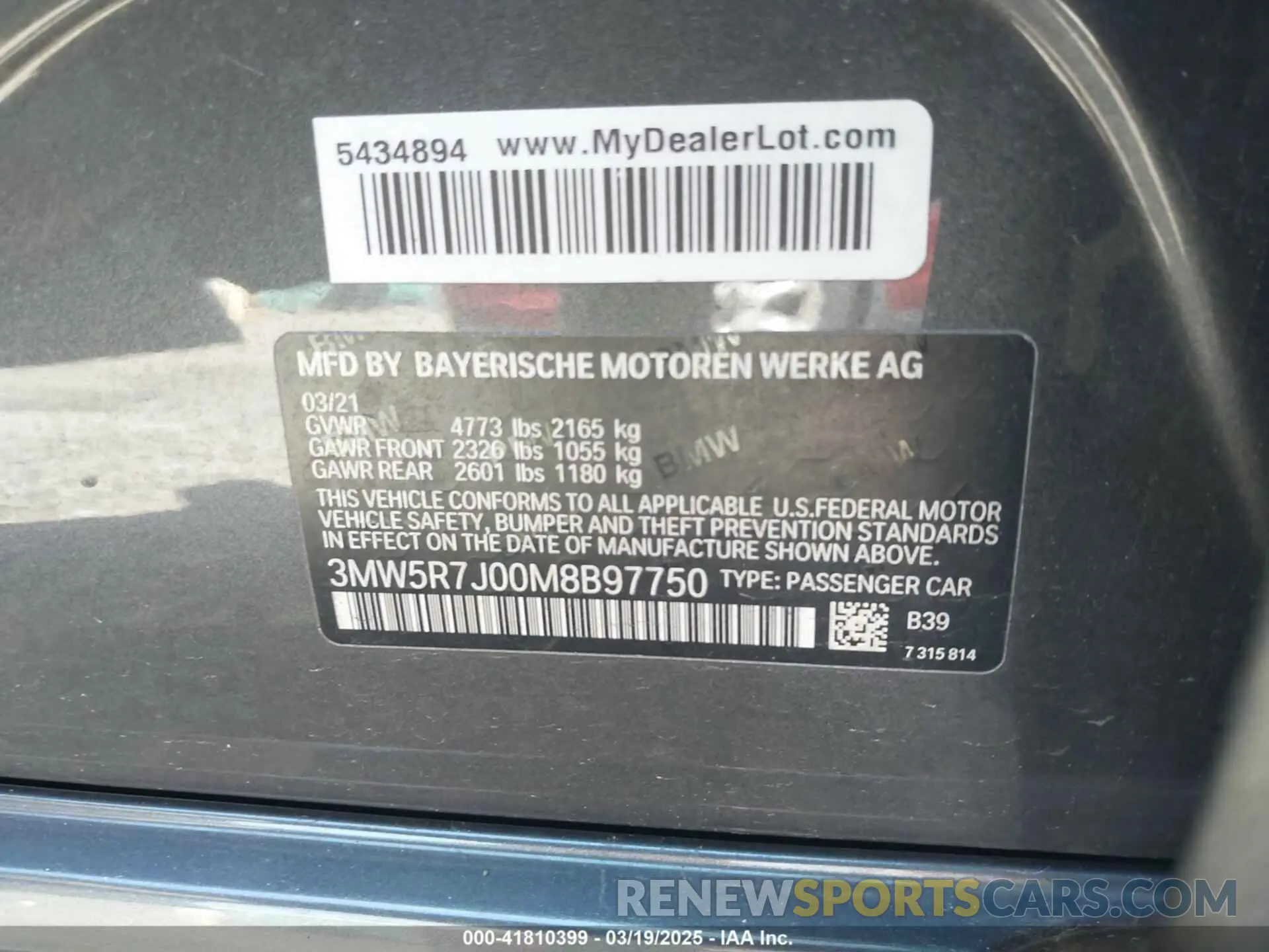 9 Фотография поврежденного автомобиля 3MW5R7J00M8B97750 BMW 330I 2021