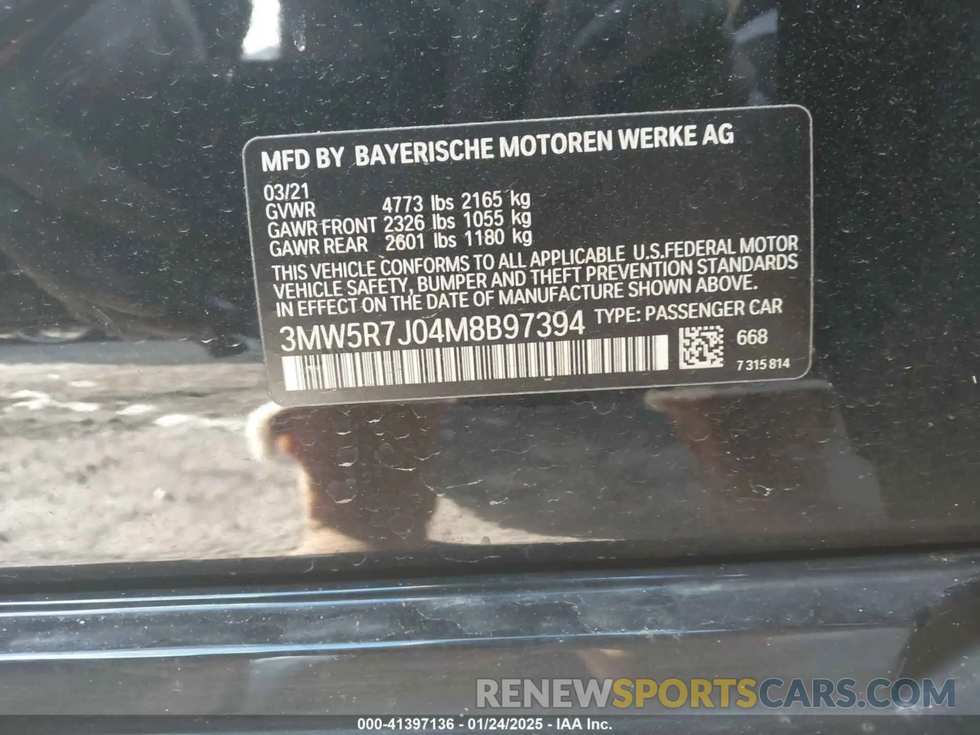 9 Photograph of a damaged car 3MW5R7J04M8B97394 BMW 330I 2021