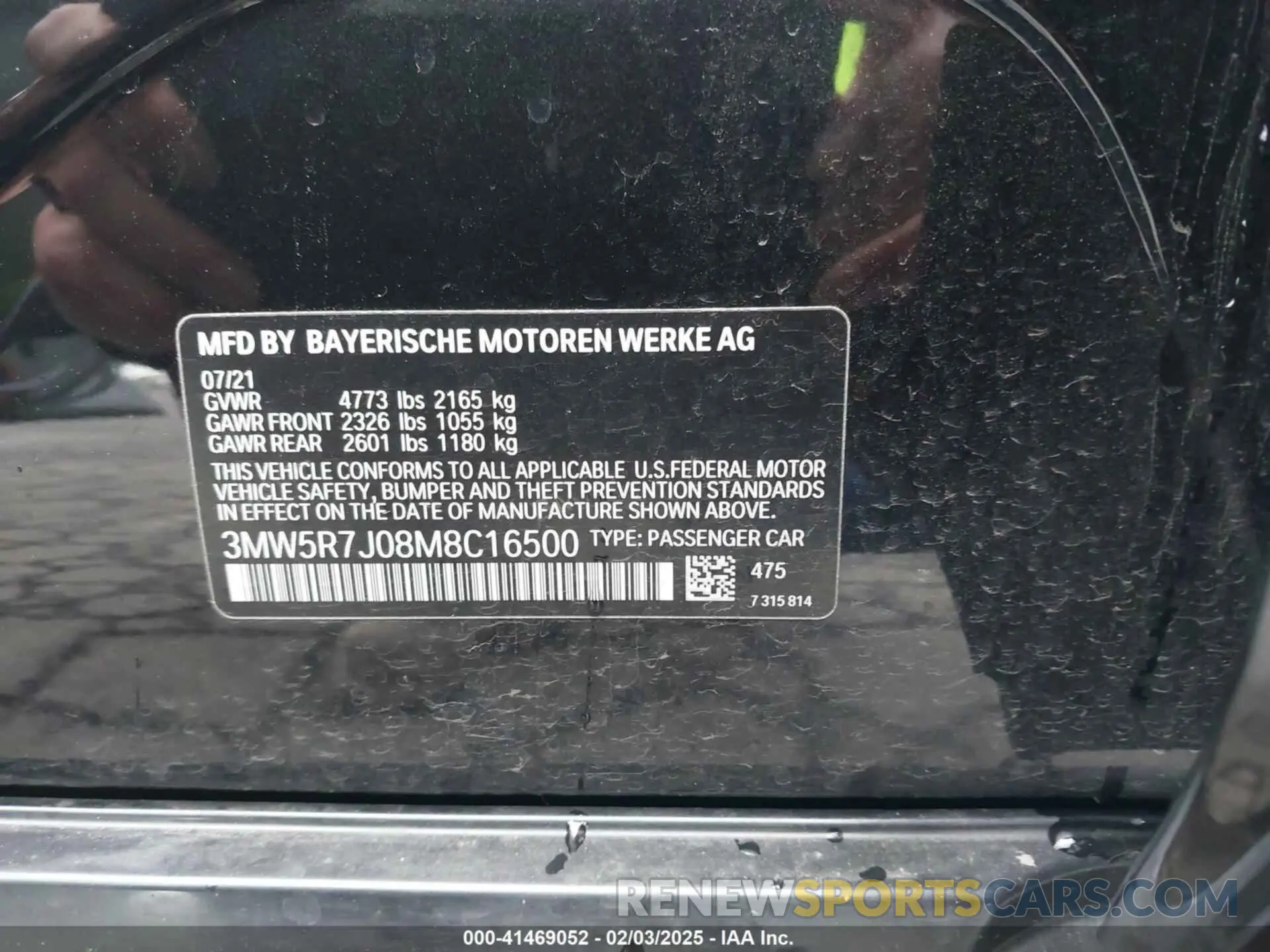 9 Фотография поврежденного автомобиля 3MW5R7J08M8C16500 BMW 330I 2021