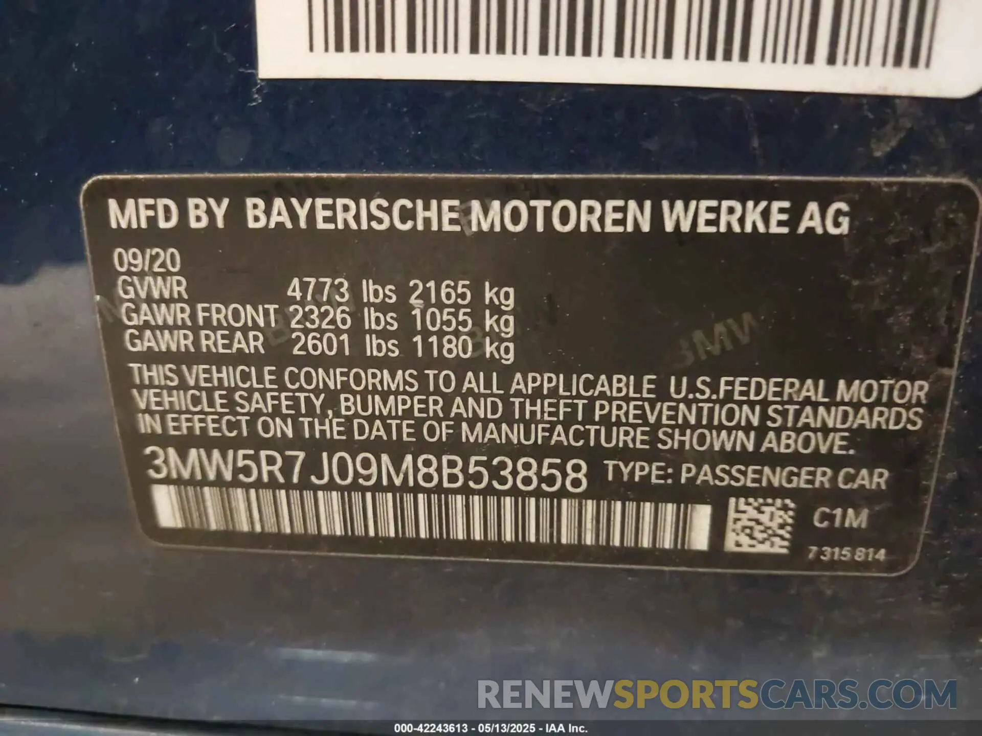 9 Фотография поврежденного автомобиля 3MW5R7J09M8B53858 BMW 330I 2021