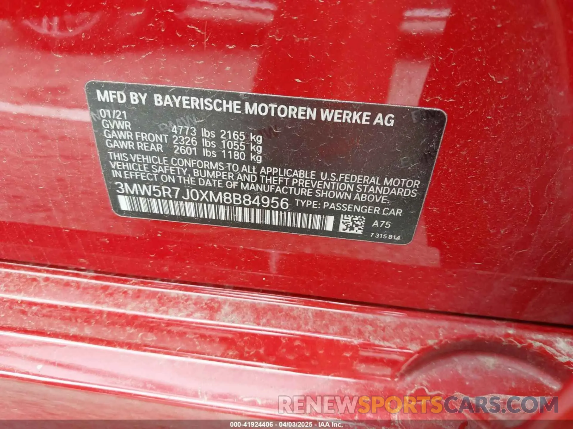 9 Фотография поврежденного автомобиля 3MW5R7J0XM8B84956 BMW 330I 2021