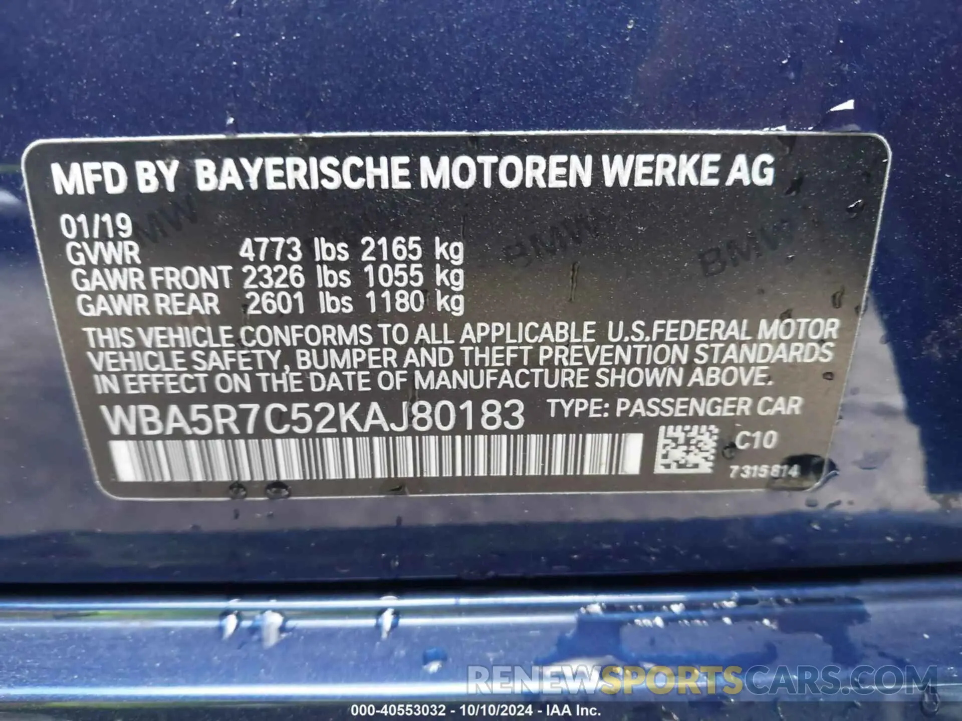 9 Photograph of a damaged car WBA5R7C52KAJ80183 BMW 330XI 2019