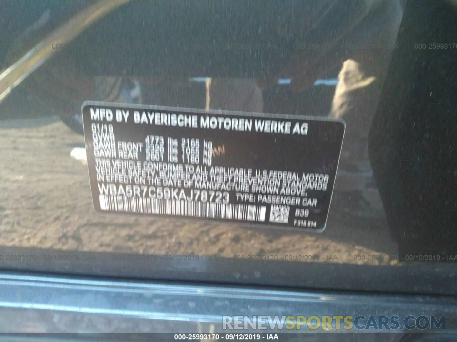 9 Photograph of a damaged car WBA5R7C59KAJ78723 BMW 330XI 2019