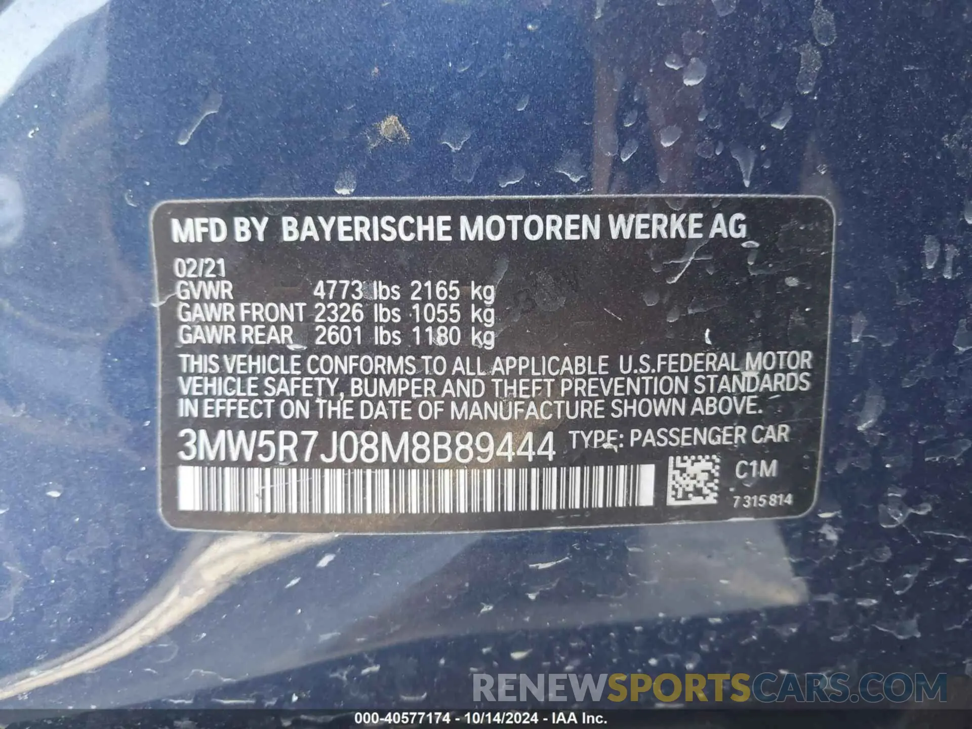 9 Photograph of a damaged car 3MW5R7J08M8B89444 BMW 330XI 2021