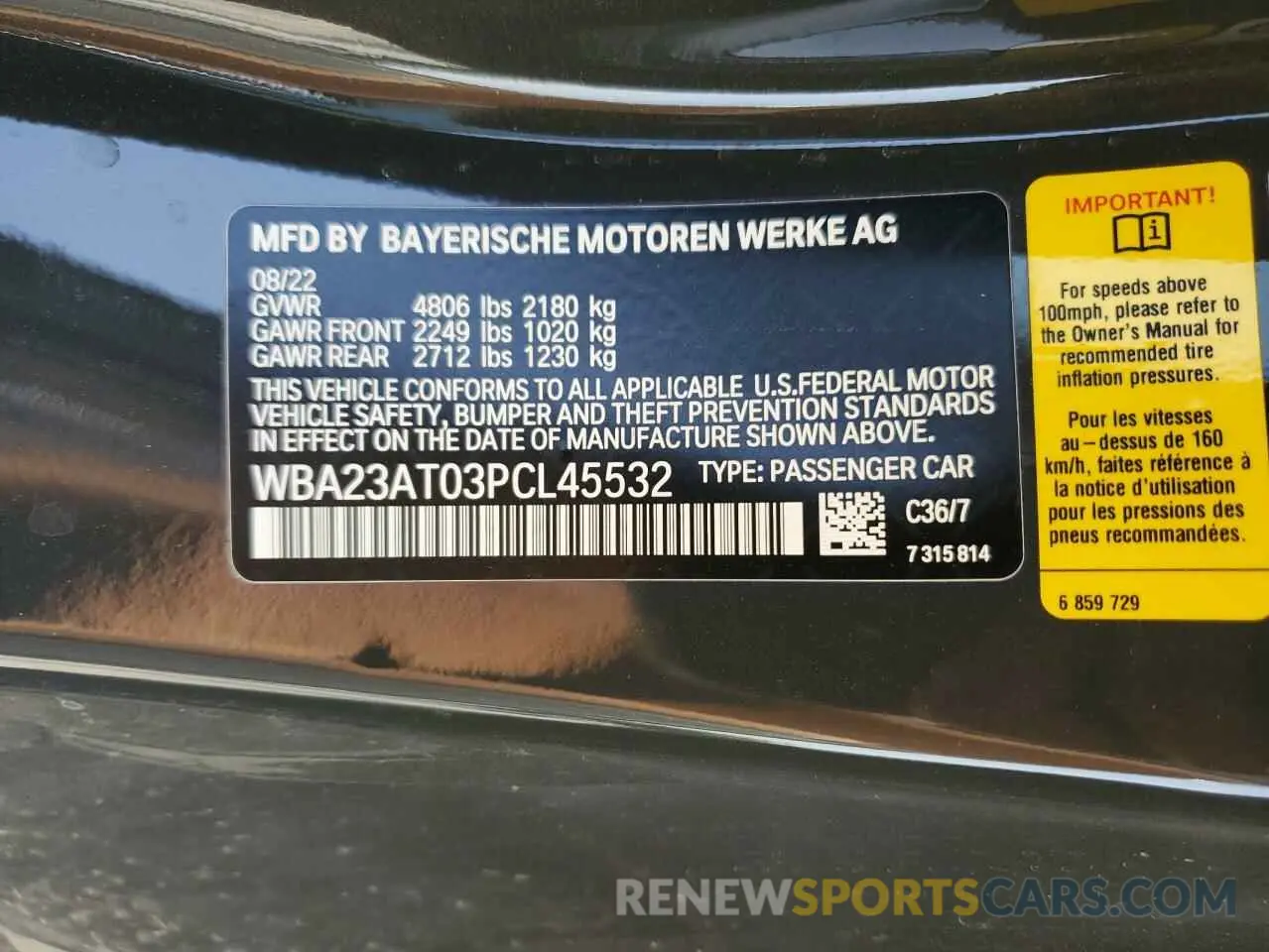14 Фотография поврежденного автомобиля WBA23AT03PCL45532 BMW 4 SERIES 2023