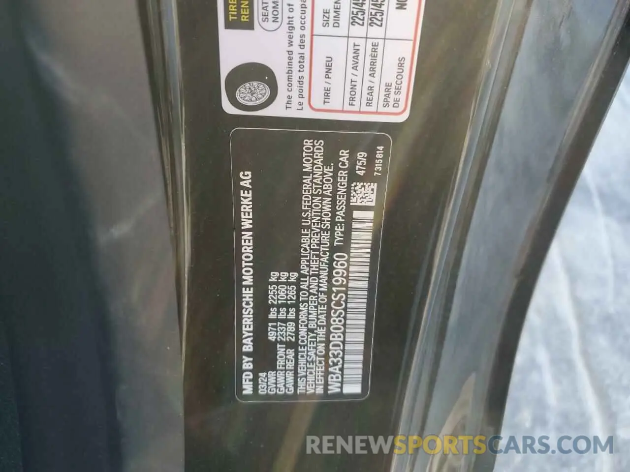 12 Photograph of a damaged car WBA33DB08SCS19960 BMW 4 SERIES 2025