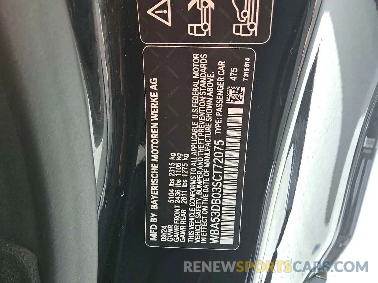 12 Фотография поврежденного автомобиля WBA53DB03SCT72075 BMW 4 SERIES 2025