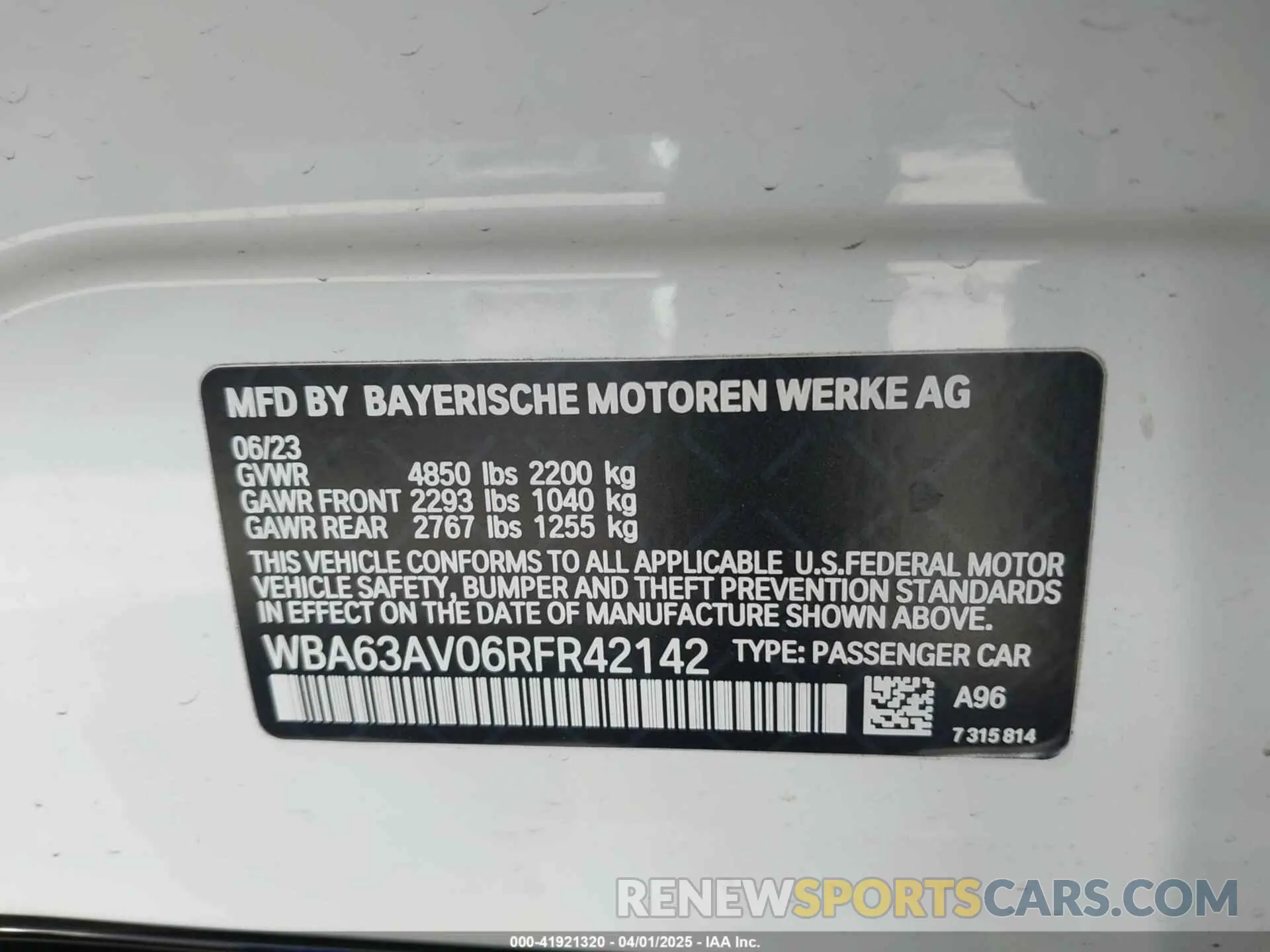 9 Photograph of a damaged car WBA63AV06RFR42142 BMW 4 SERIES GRAN COUPE 2024