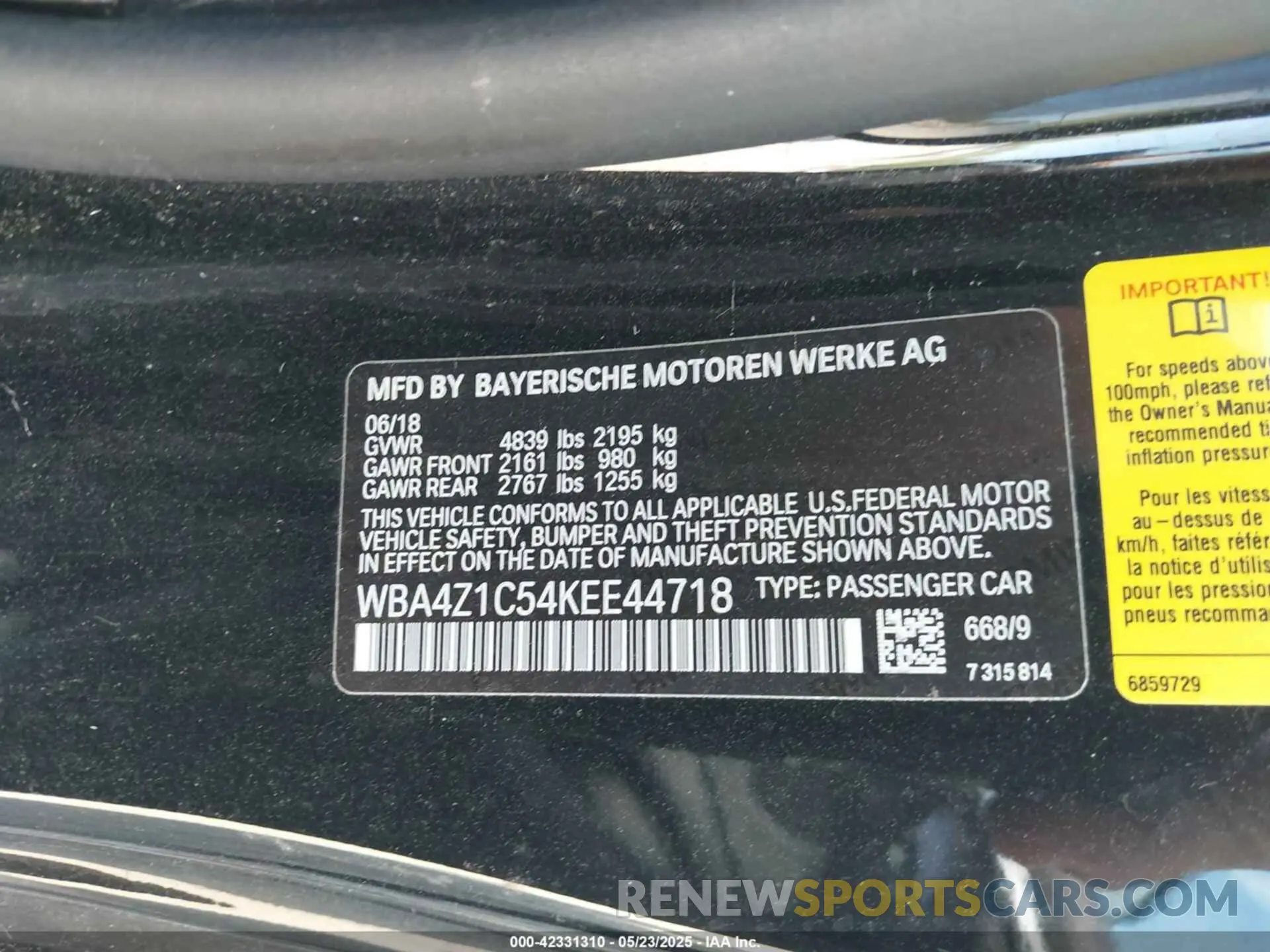 9 Фотография поврежденного автомобиля WBA4Z1C54KEE44718 BMW 430I 2019