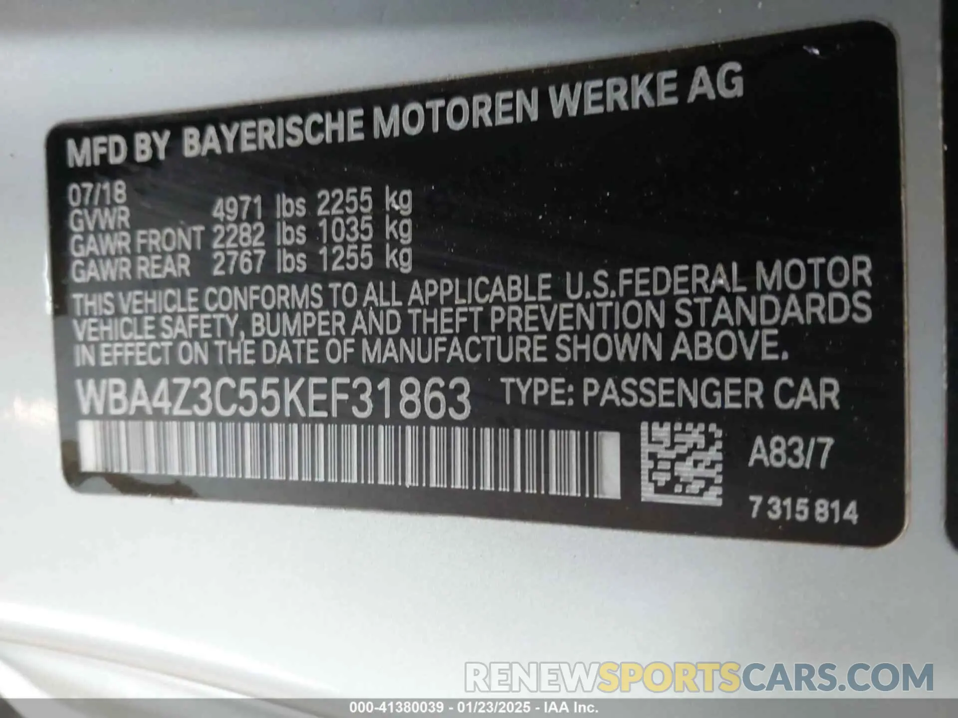 9 Photograph of a damaged car WBA4Z3C55KEF31863 BMW 430I 2019