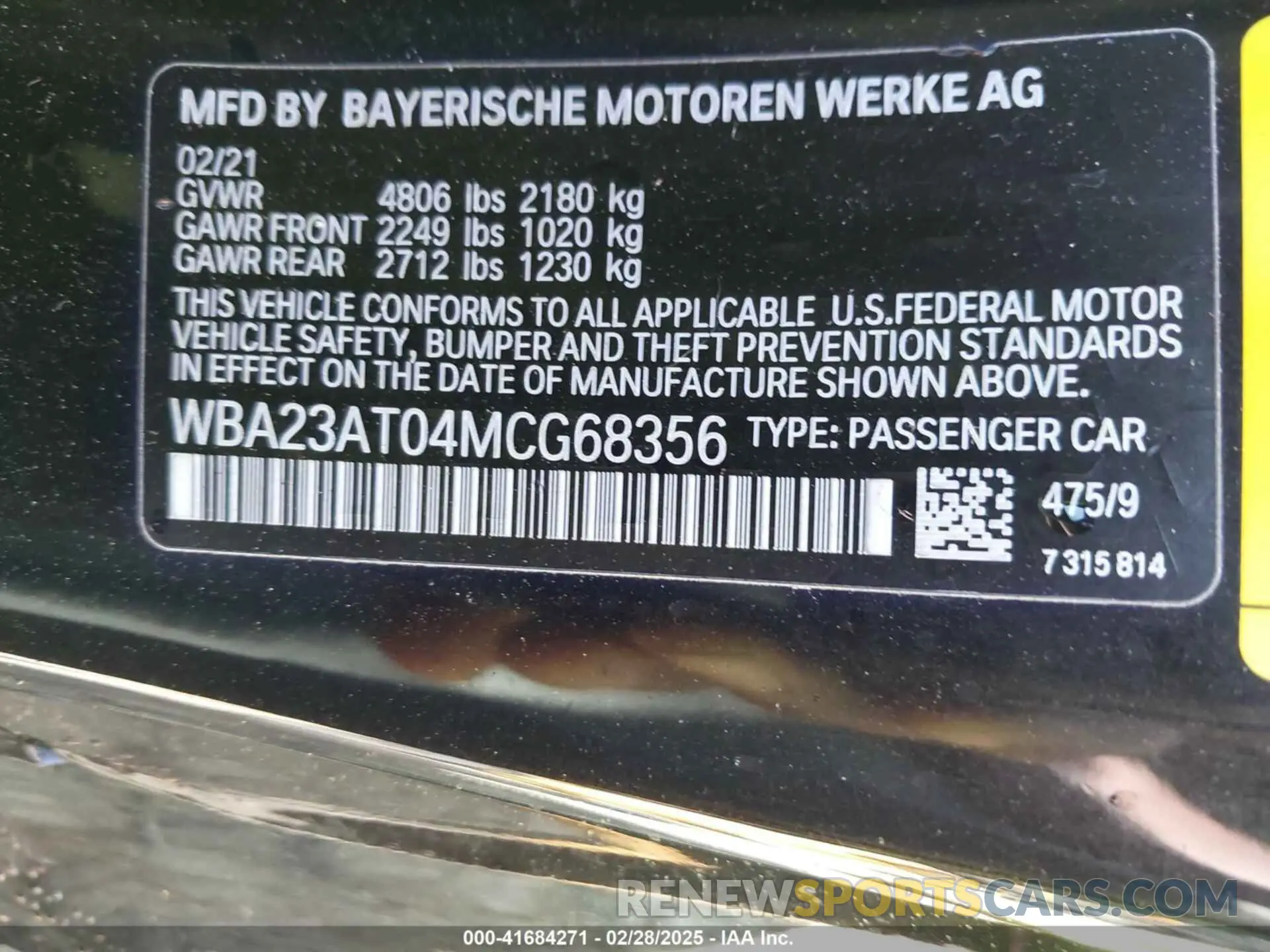 9 Photograph of a damaged car WBA23AT04MCG68356 BMW 430I 2021