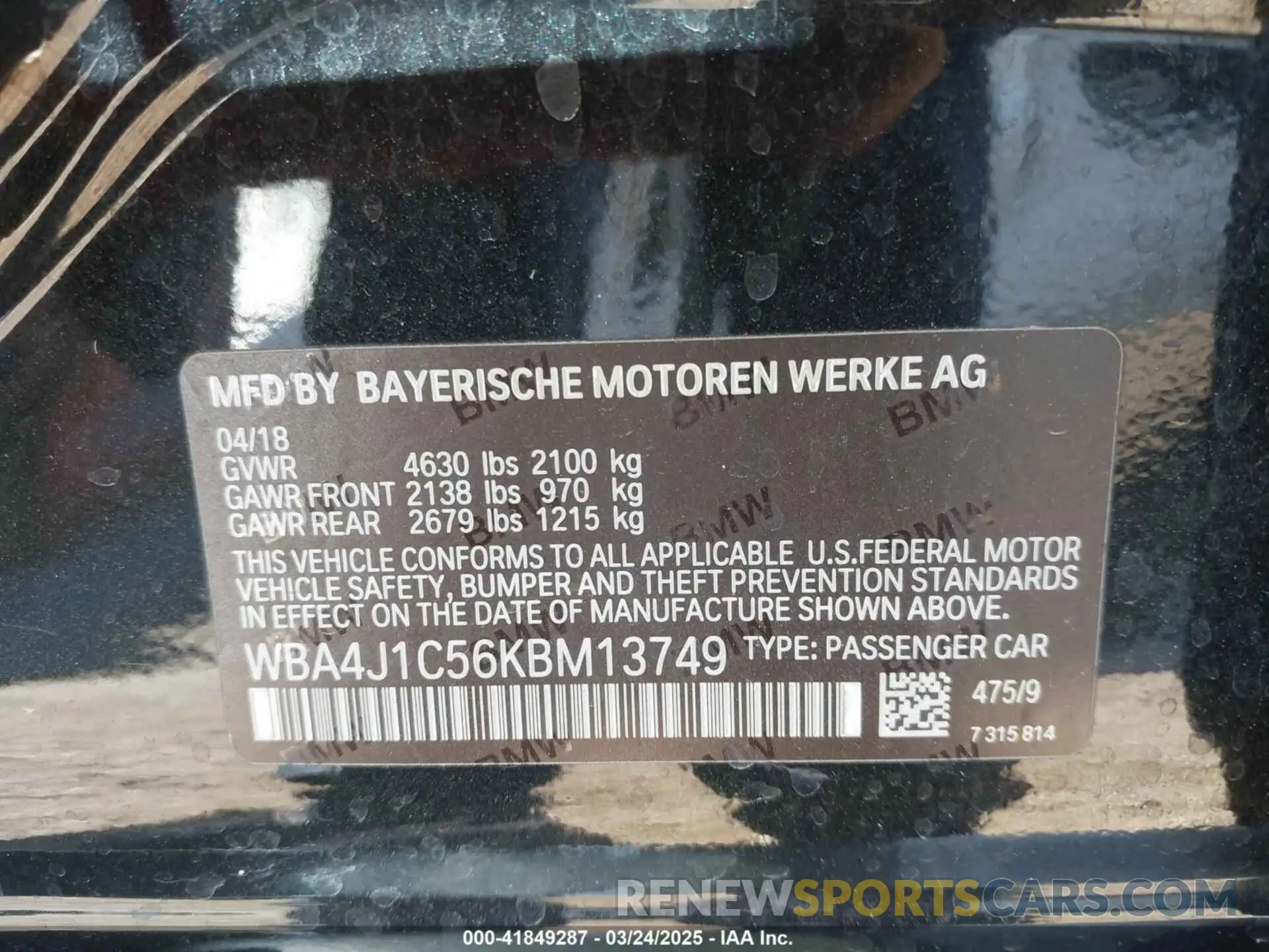 9 Photograph of a damaged car WBA4J1C56KBM13749 BMW 430I GRAN COUPE 2019