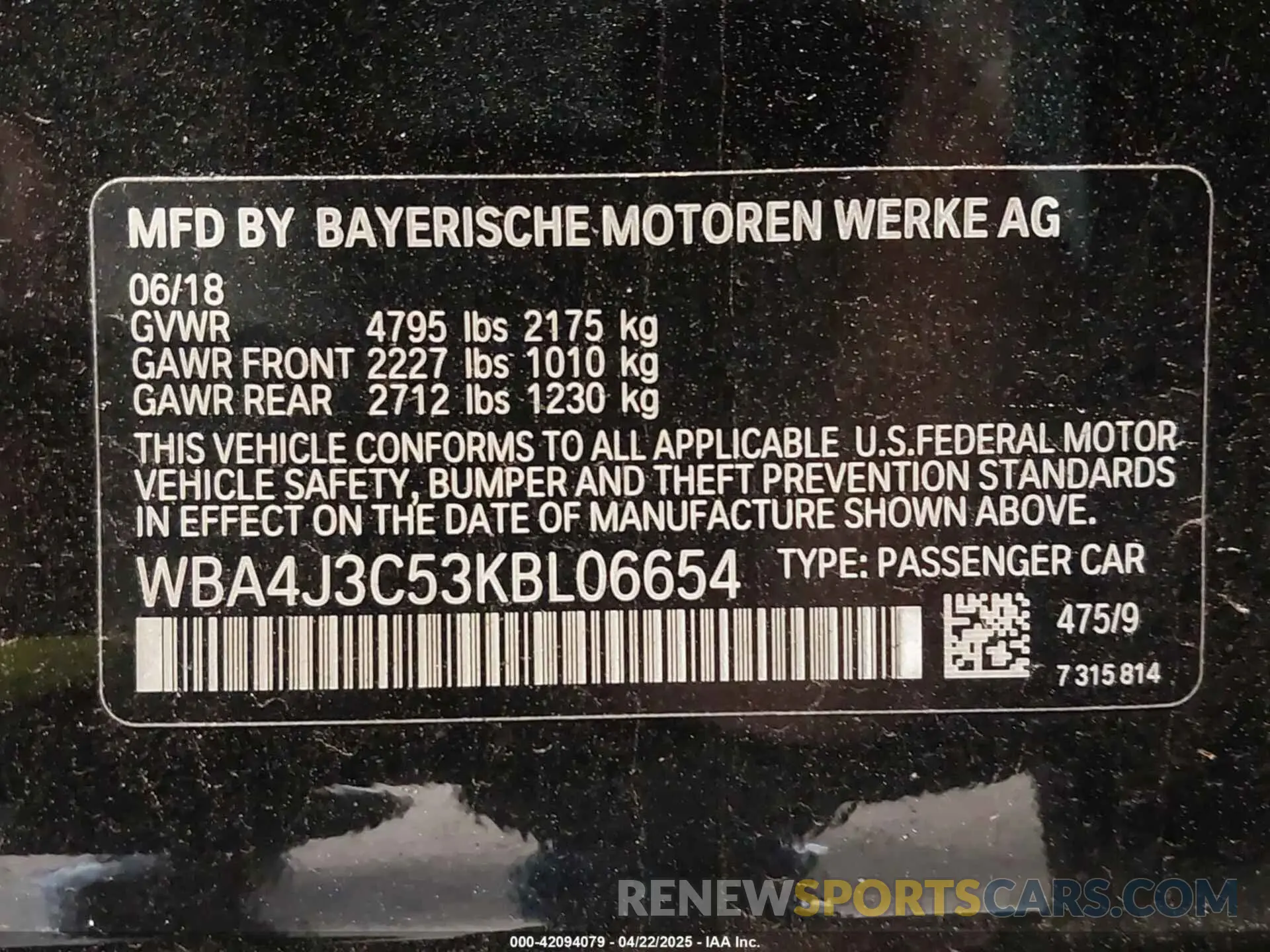 9 Фотография поврежденного автомобиля WBA4J3C53KBL06654 BMW 430I GRAN COUPE 2019