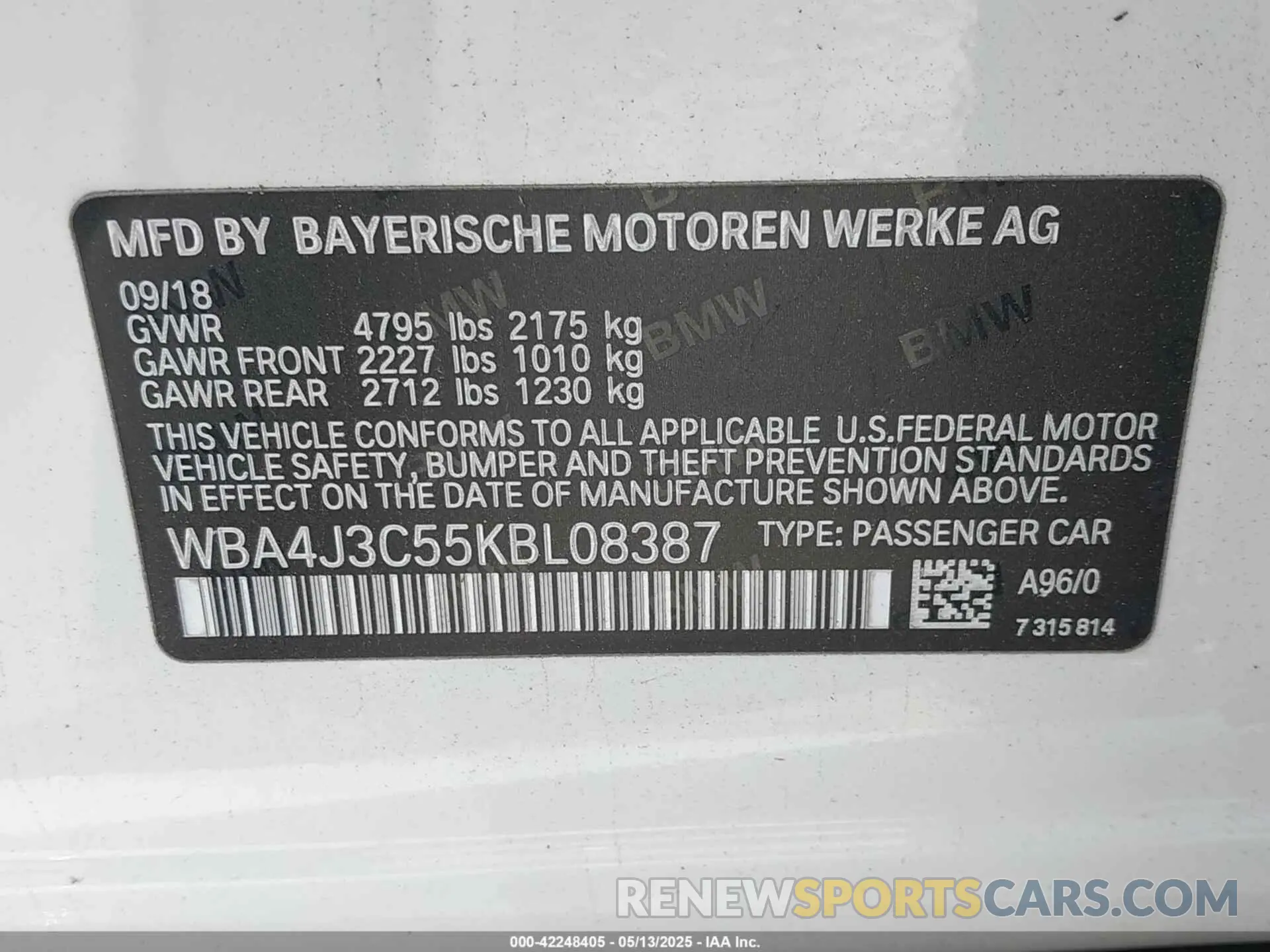 9 Photograph of a damaged car WBA4J3C55KBL08387 BMW 430I GRAN COUPE 2019