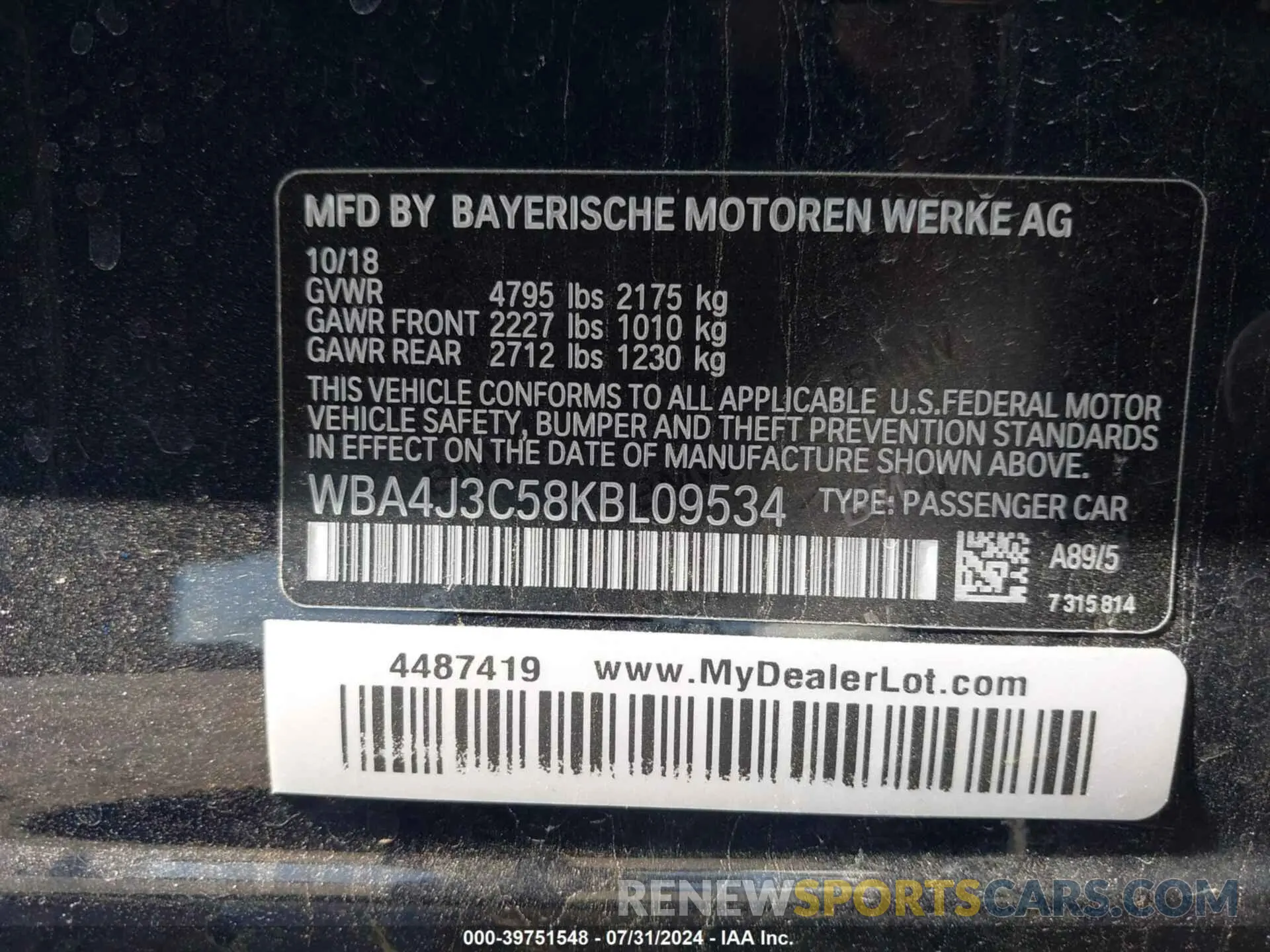 9 Photograph of a damaged car WBA4J3C58KBL09534 BMW 430I GRAN COUPE 2019