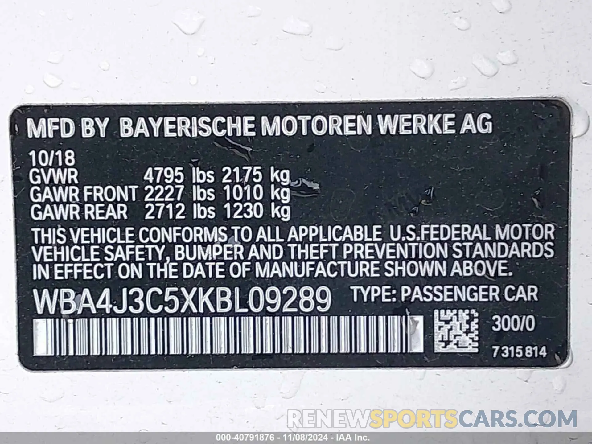 9 Photograph of a damaged car WBA4J3C5XKBL09289 BMW 430I GRAN COUPE 2019