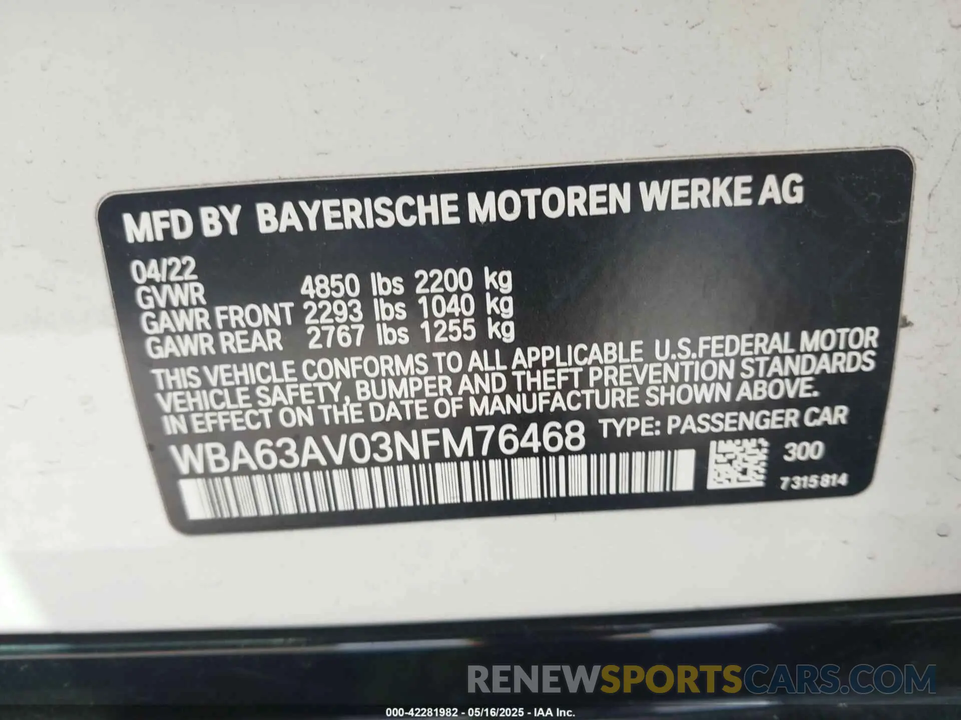 9 Photograph of a damaged car WBA63AV03NFM76468 BMW 430I GRAN COUPE 2022