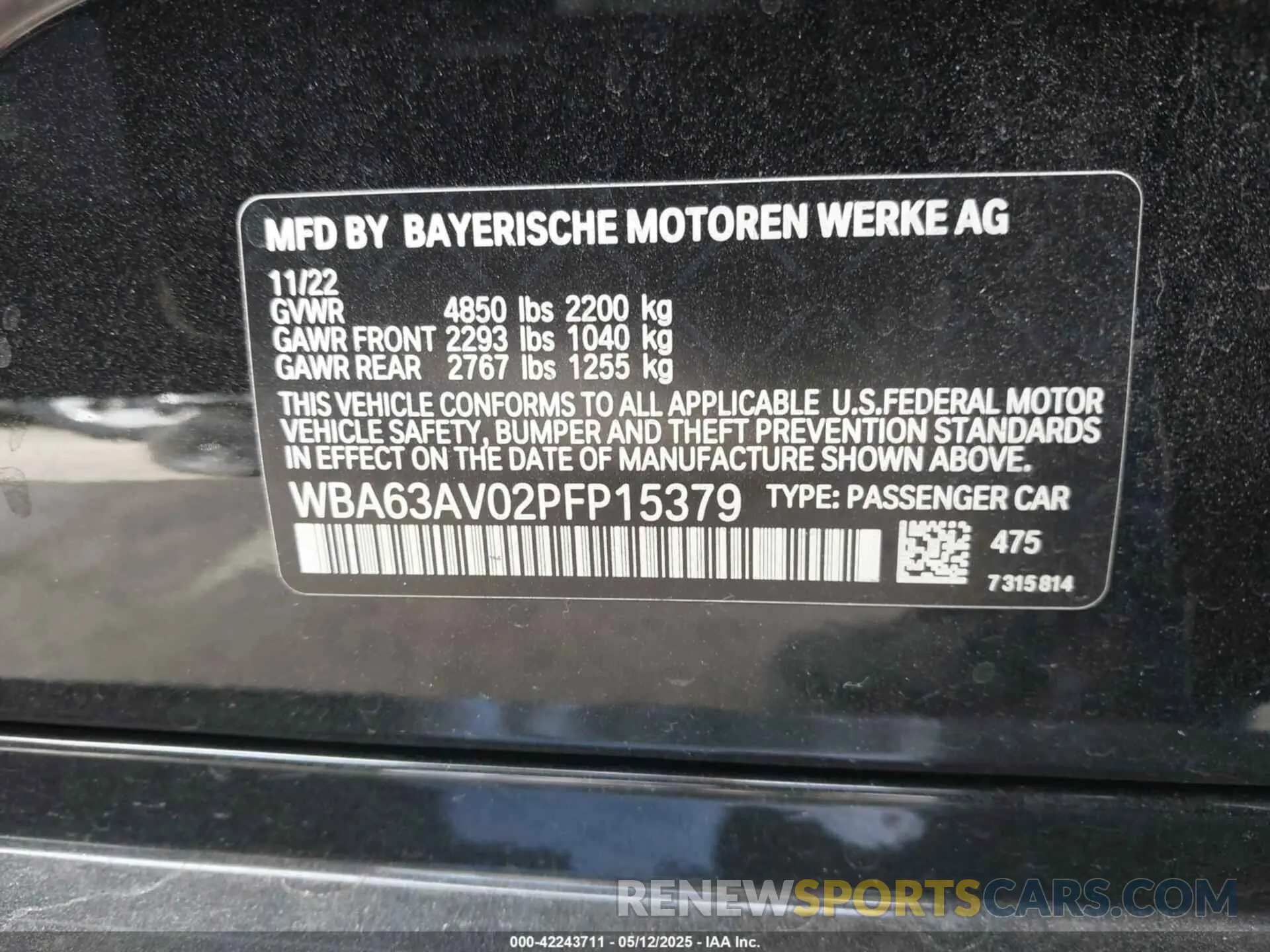 9 Фотография поврежденного автомобиля WBA63AV02PFP15379 BMW 430I GRAN COUPE 2023