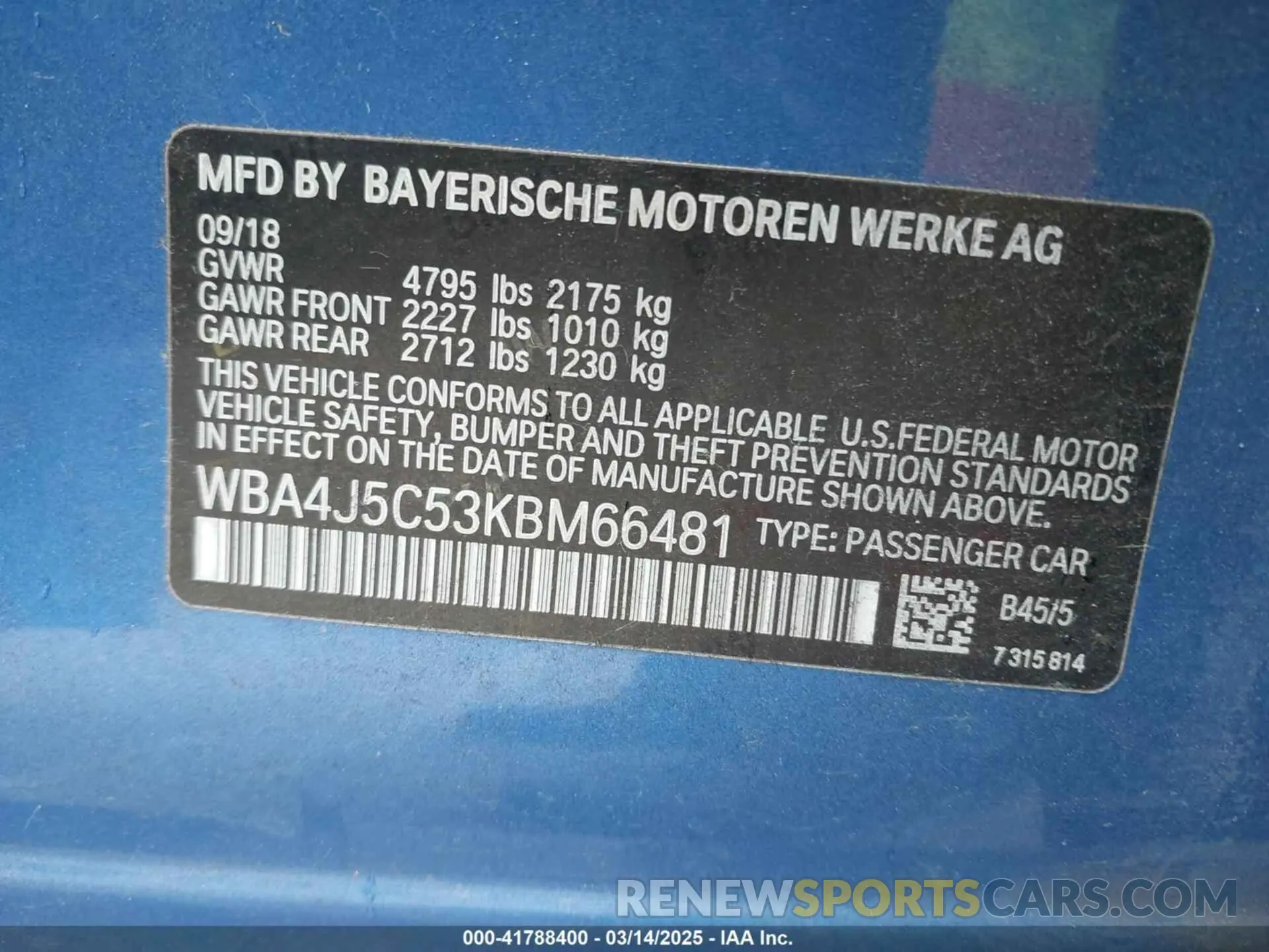 9 Photograph of a damaged car WBA4J5C53KBM66481 BMW 440I GRAN COUPE 2019