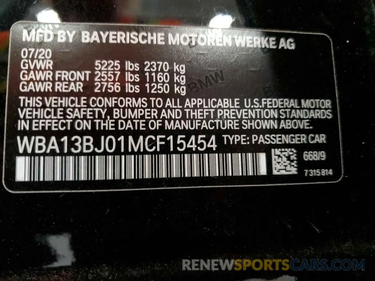 12 Photograph of a damaged car WBA13BJ01MCF15454 BMW 5 SERIES 2021