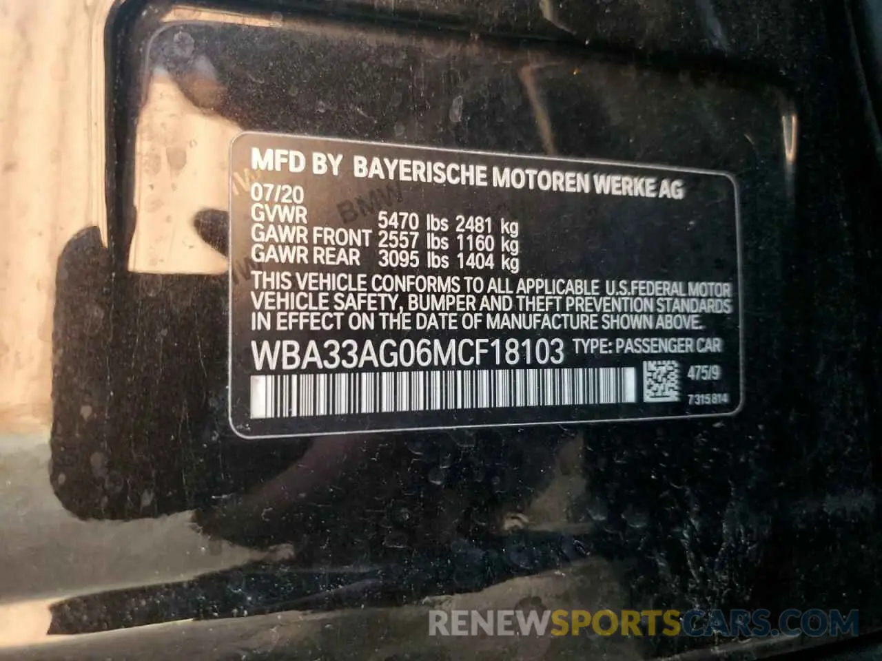 12 Фотография поврежденного автомобиля WBA33AG06MCF18103 BMW 5 SERIES 2021