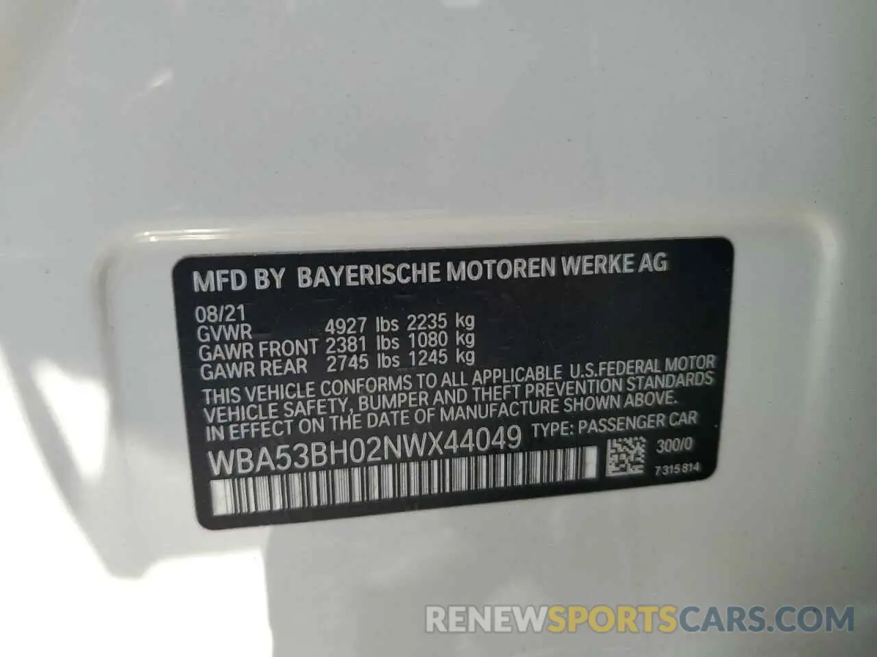 13 Фотография поврежденного автомобиля WBA53BH02NWX44049 BMW 5 SERIES 2022