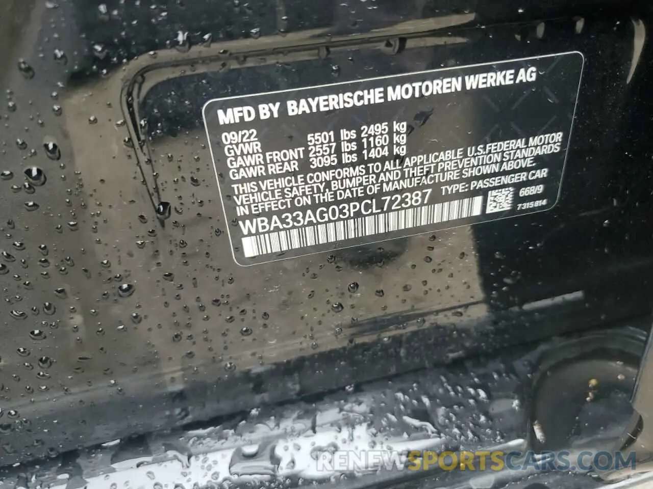 13 Photograph of a damaged car WBA33AG03PCL72387 BMW 5 SERIES 2023