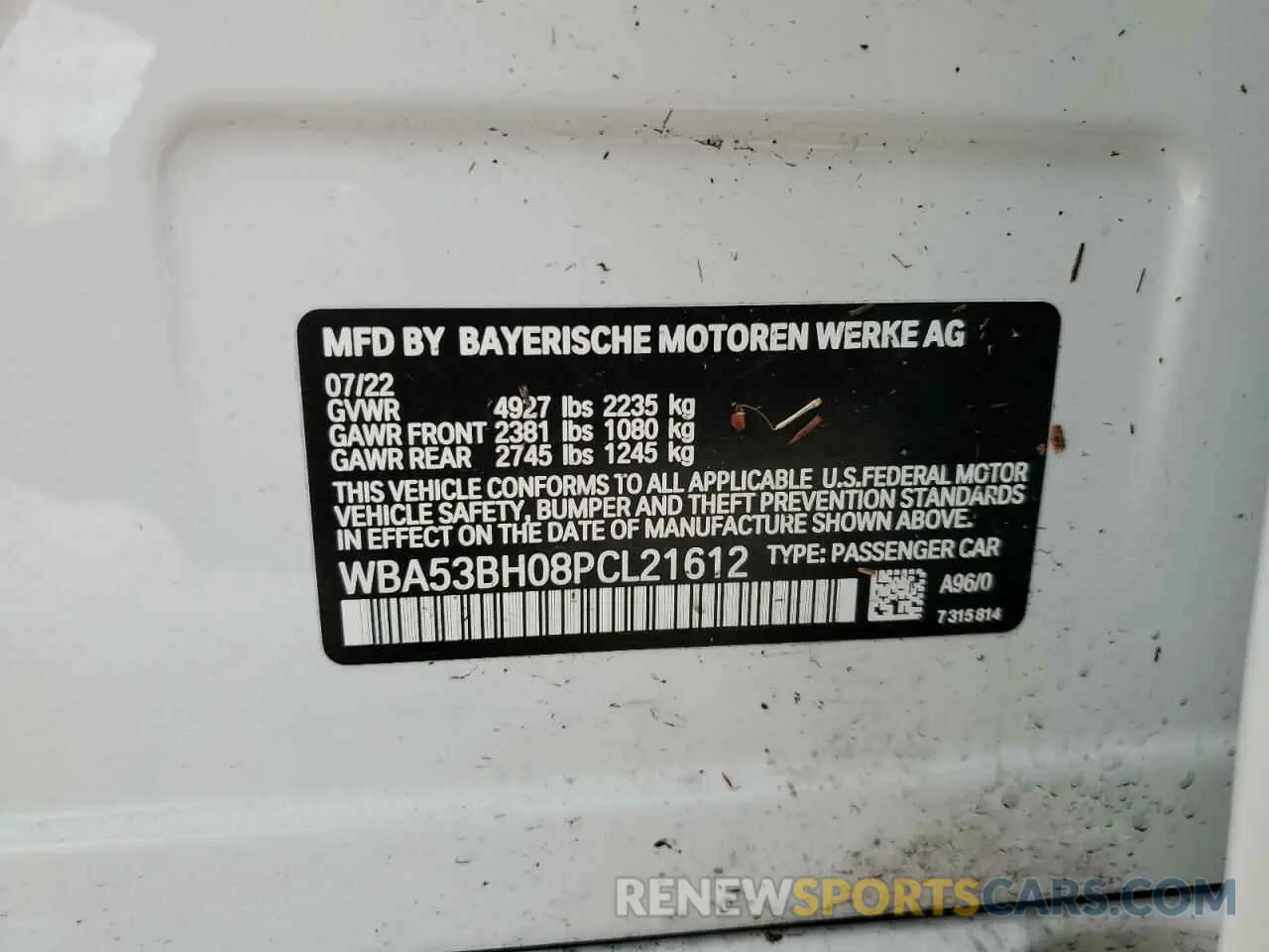 12 Фотография поврежденного автомобиля WBA53BH08PCL21612 BMW 5 SERIES 2023