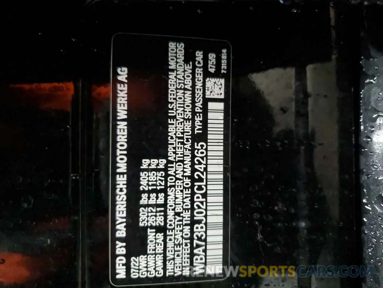 12 Photograph of a damaged car WBA73BJ02PCL24265 BMW 5 SERIES 2023