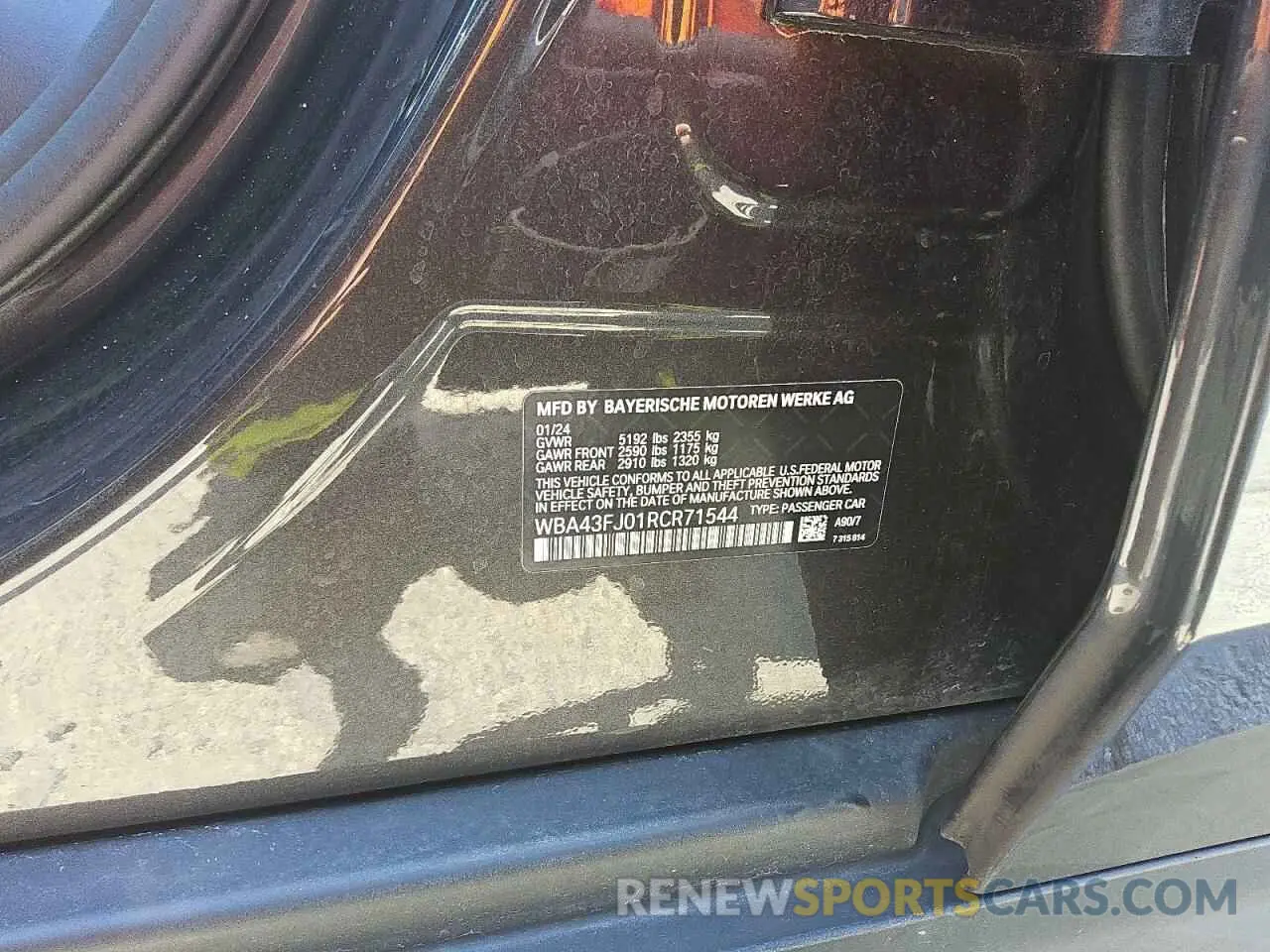 12 Photograph of a damaged car WBA43FJ01RCR71544 BMW 5 SERIES 2024