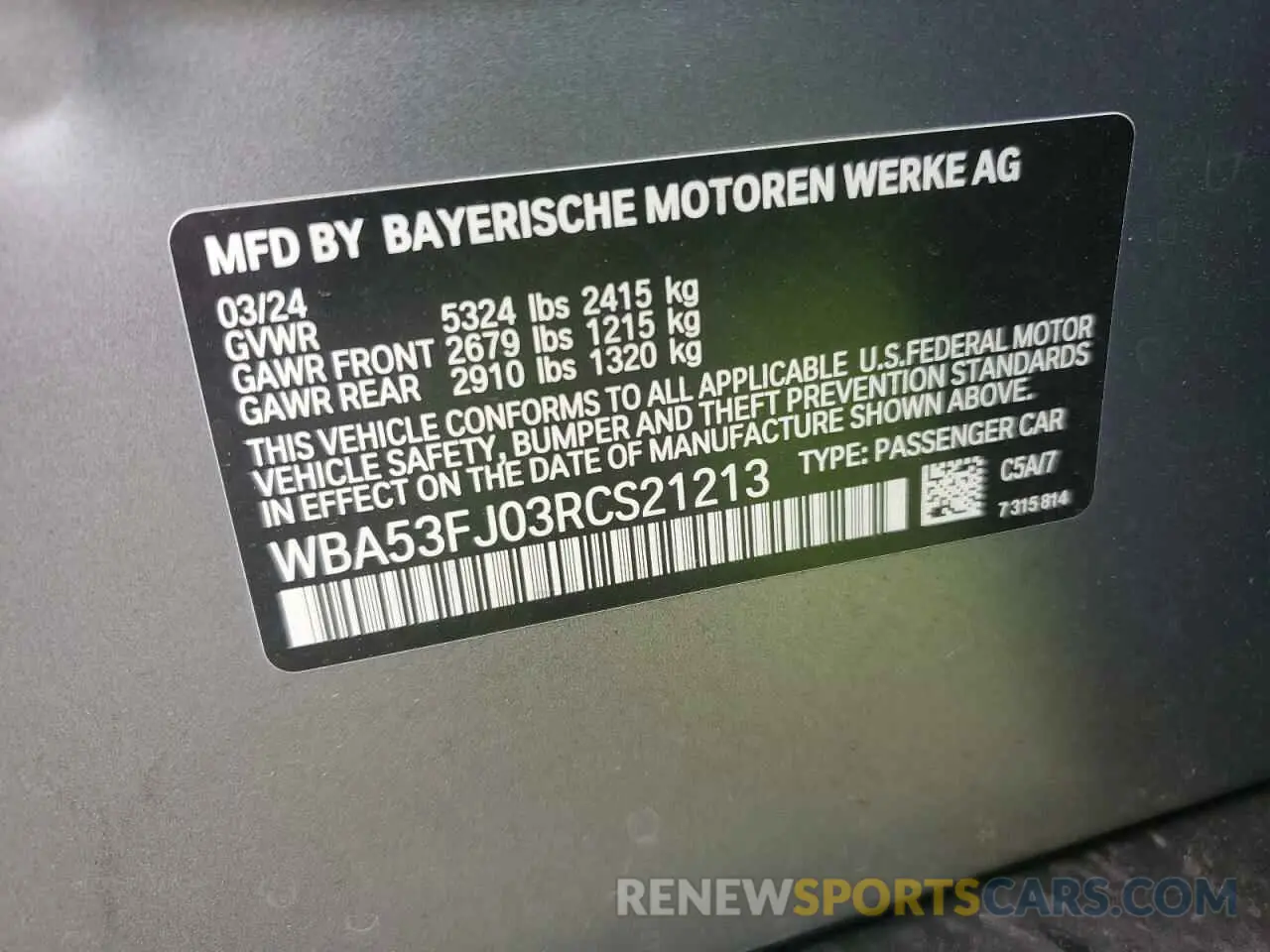 14 Фотография поврежденного автомобиля WBA53FJ03RCS21213 BMW 5 SERIES 2024
