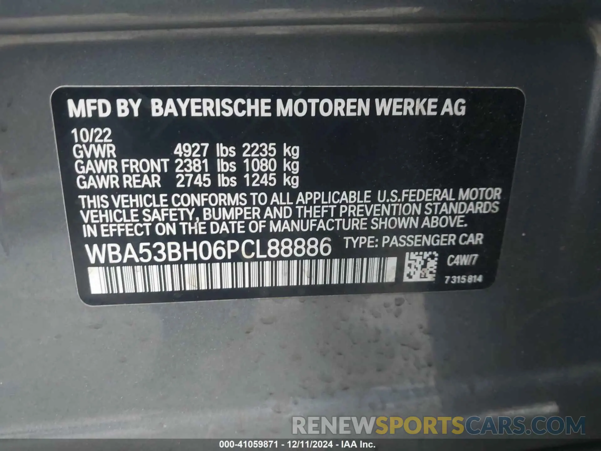 9 Photograph of a damaged car WBA53BH06PCL88886 BMW 530 2023