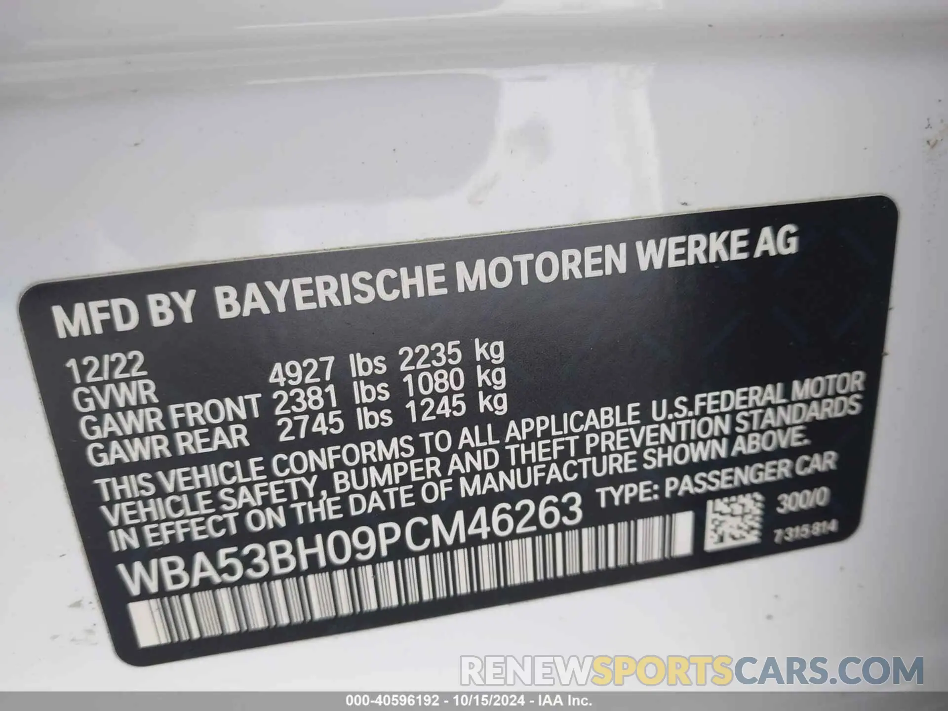 9 Photograph of a damaged car WBA53BH09PCM46263 BMW 530 2023