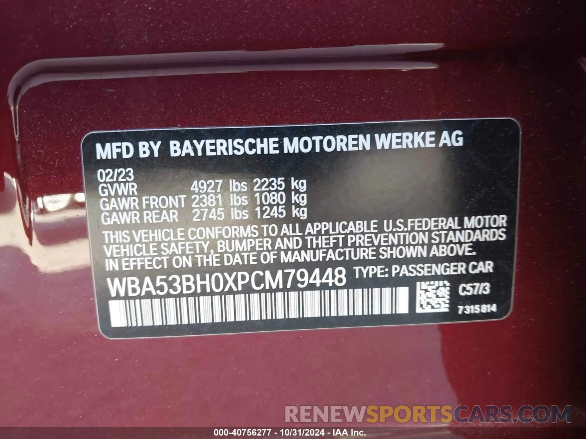 9 Фотография поврежденного автомобиля WBA53BH0XPCM79448 BMW 530 2023