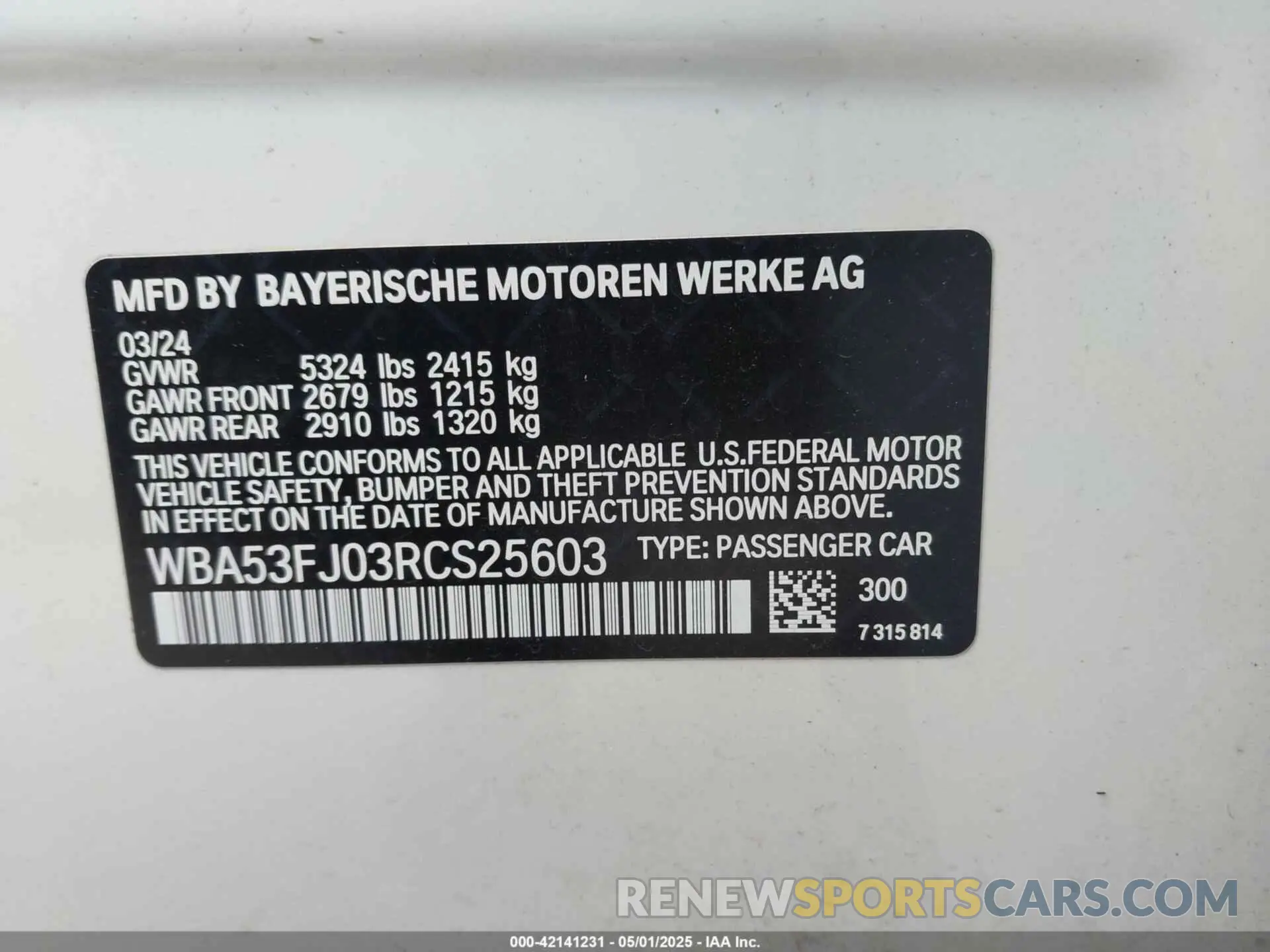 9 Photograph of a damaged car WBA53FJ03RCS25603 BMW 530 2024
