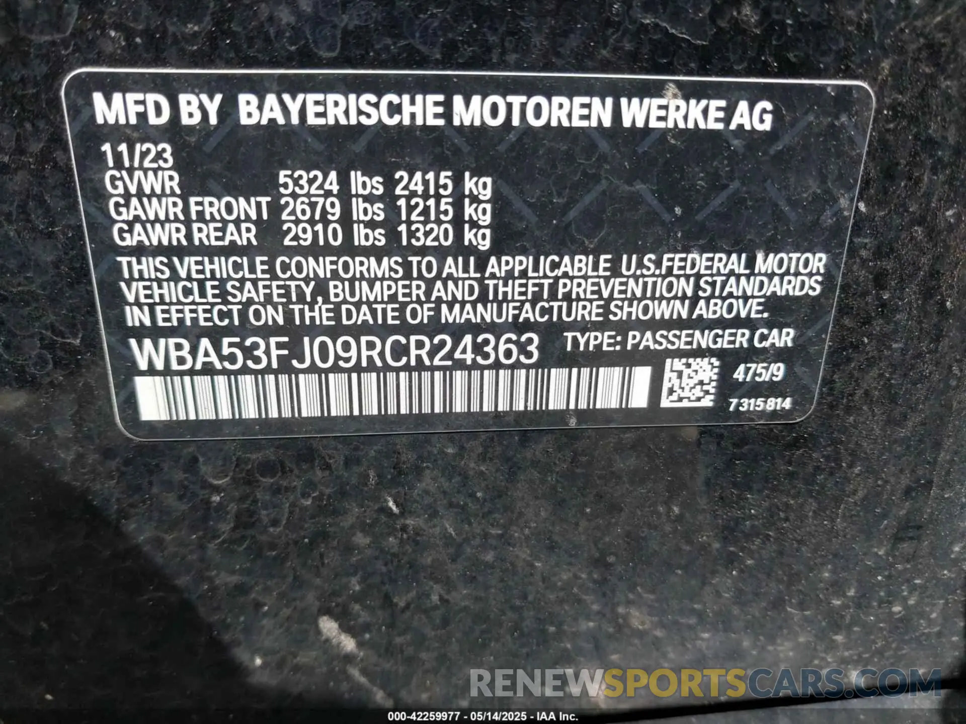 9 Photograph of a damaged car WBA53FJ09RCR24363 BMW 530 2024