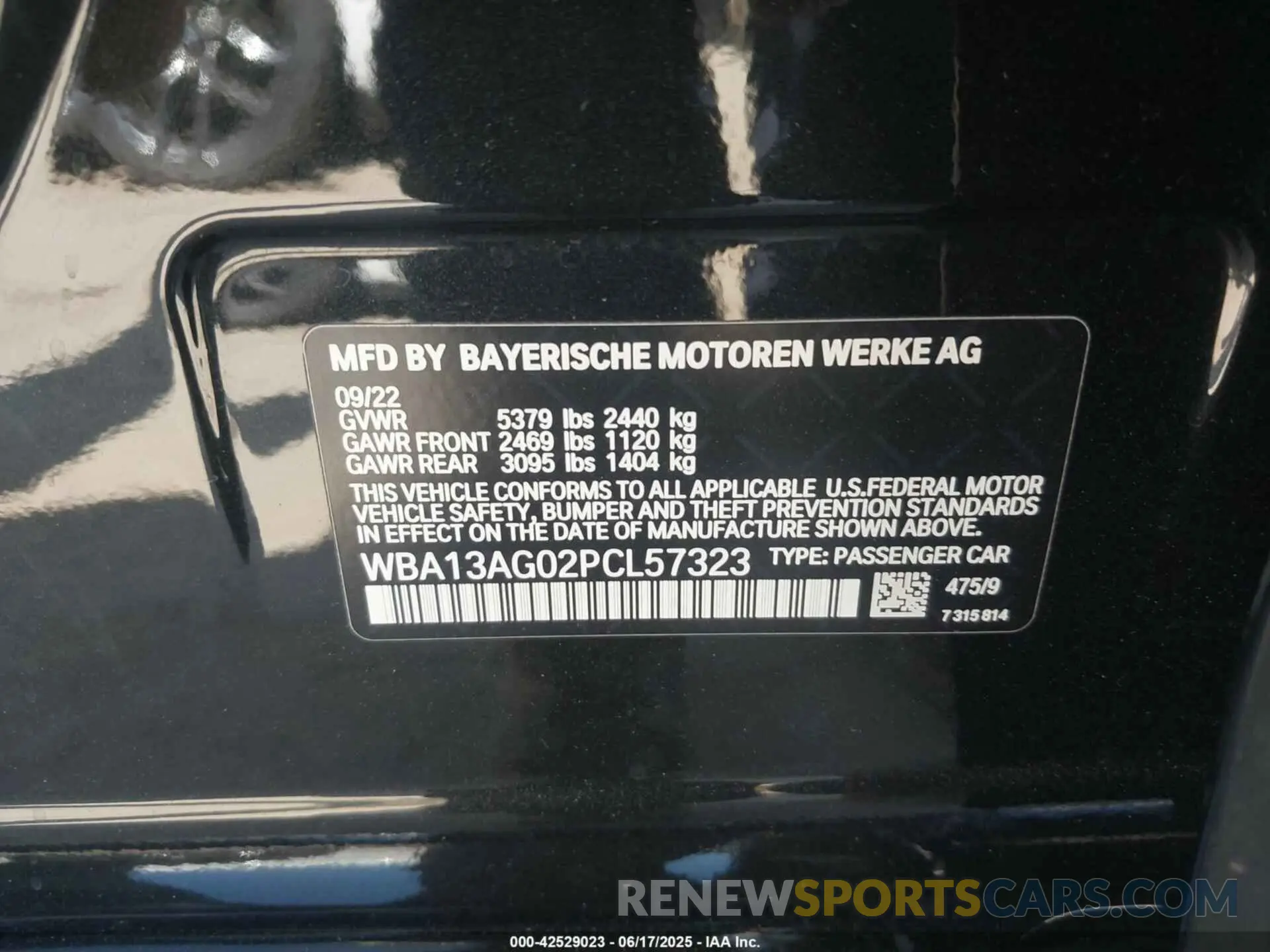 9 Photograph of a damaged car WBA13AG02PCL57323 BMW 530E 2023