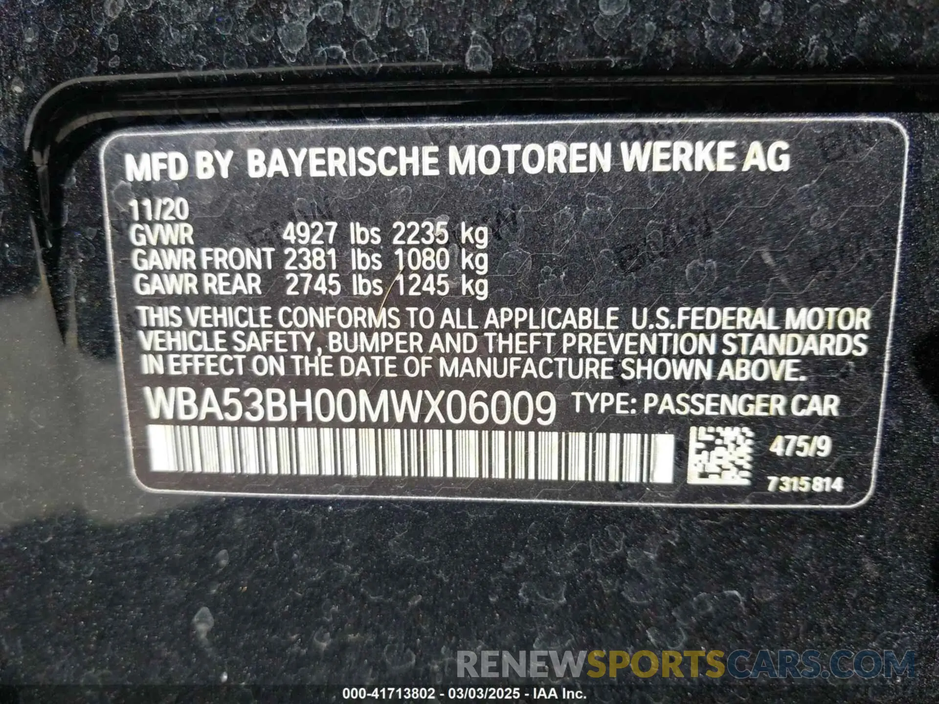 9 Фотография поврежденного автомобиля WBA53BH00MWX06009 BMW 530I 2021