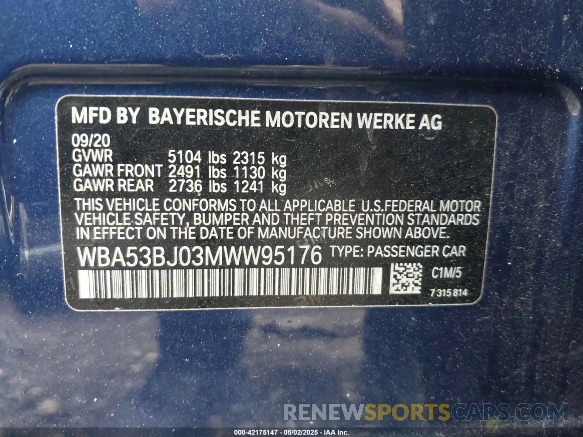 9 Photograph of a damaged car WBA53BJ03MWW95176 BMW 540I 2021