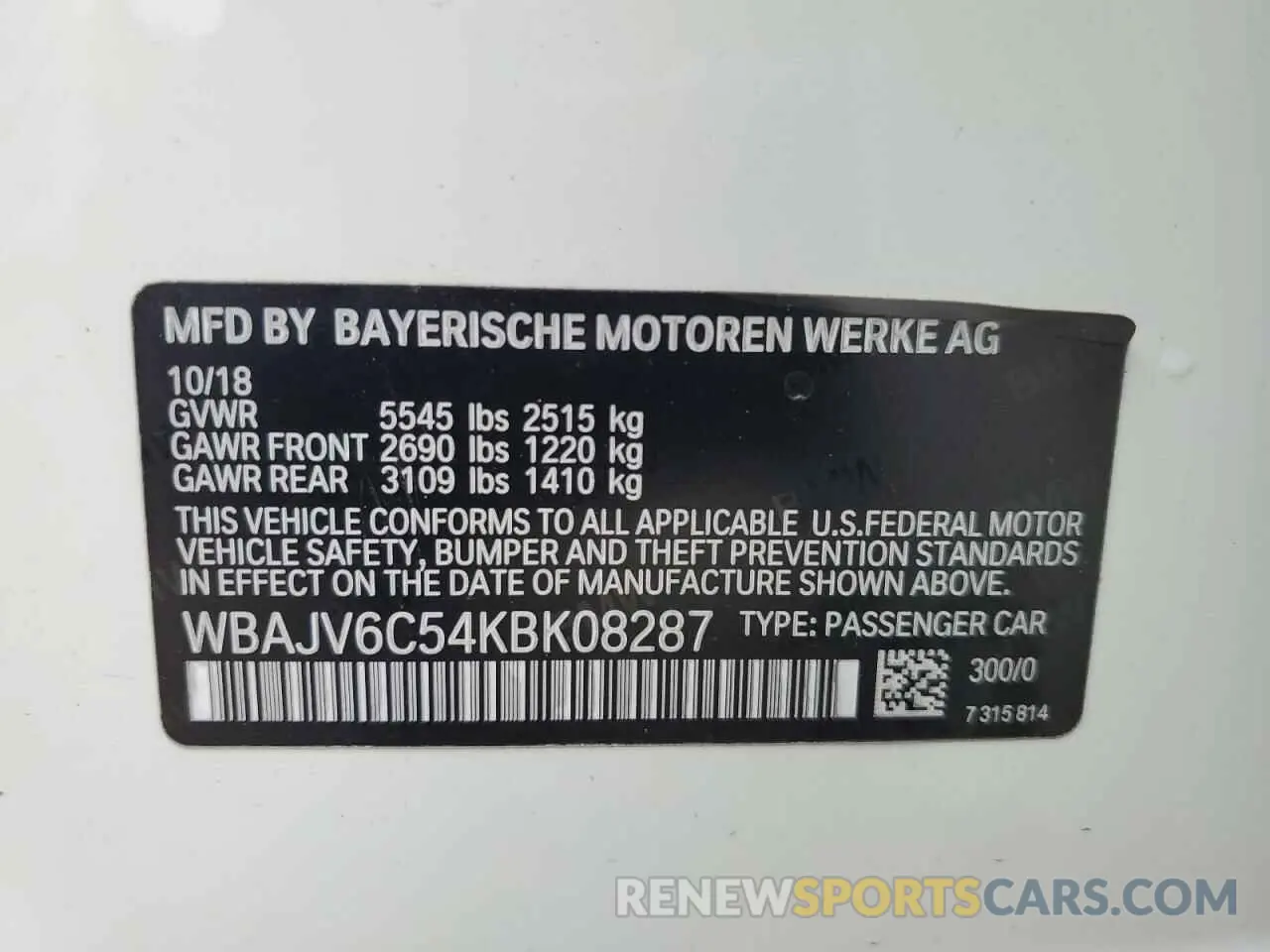 14 Photograph of a damaged car WBAJV6C54KBK08287 BMW 6 SERIES 2019