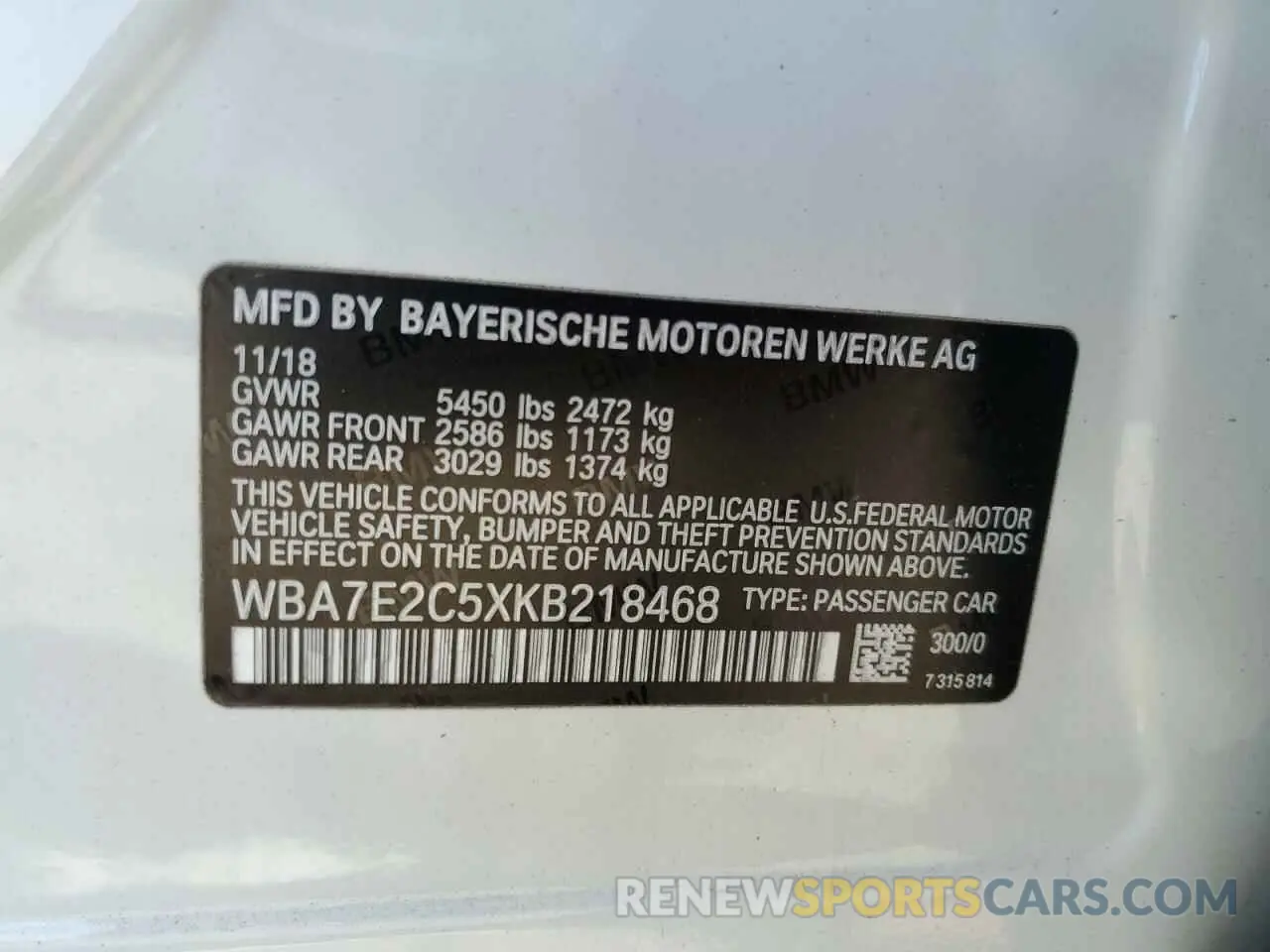 13 Фотография поврежденного автомобиля WBA7E2C5XKB218468 BMW 7 SERIES 2019