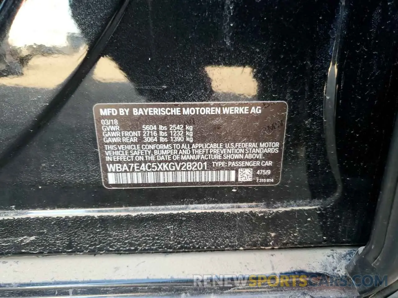 12 Photograph of a damaged car WBA7E4C5XKGV28201 BMW 7 SERIES 2019