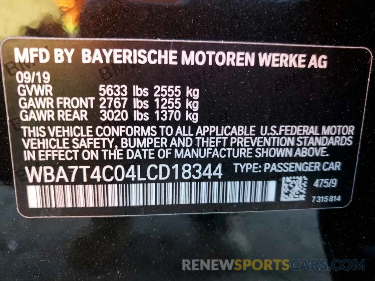12 Фотография поврежденного автомобиля WBA7T4C04LCD18344 BMW 7 SERIES 2020