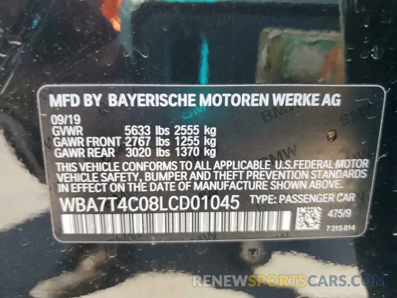 12 Фотография поврежденного автомобиля WBA7T4C08LCD01045 BMW 7 SERIES 2020
