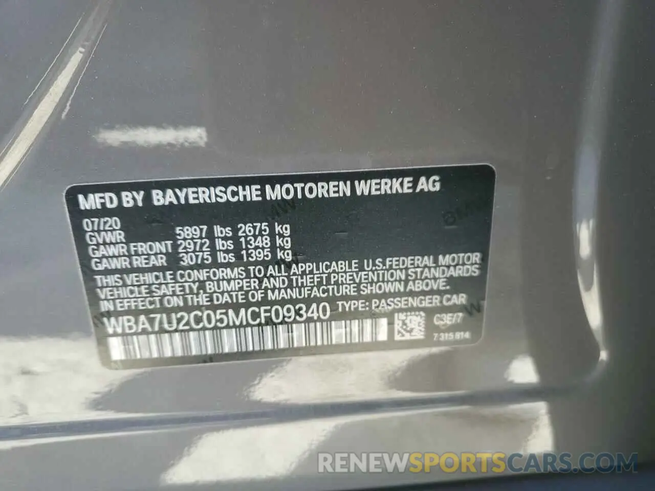 12 Photograph of a damaged car WBA7U2C05MCF09340 BMW 7 SERIES 2021