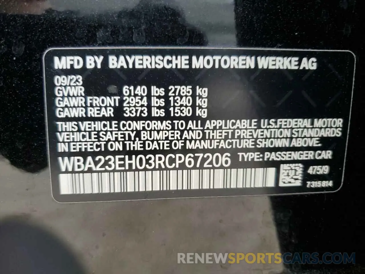 12 Фотография поврежденного автомобиля WBA23EH03RCP67206 BMW 7 SERIES 2024