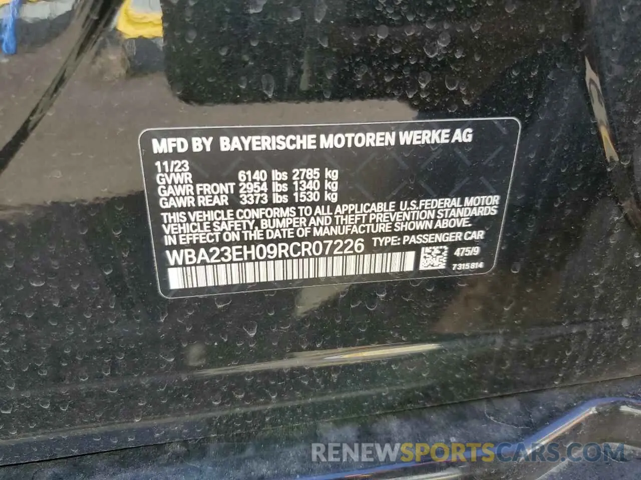 13 Фотография поврежденного автомобиля WBA23EH09RCR07226 BMW 7 SERIES 2024