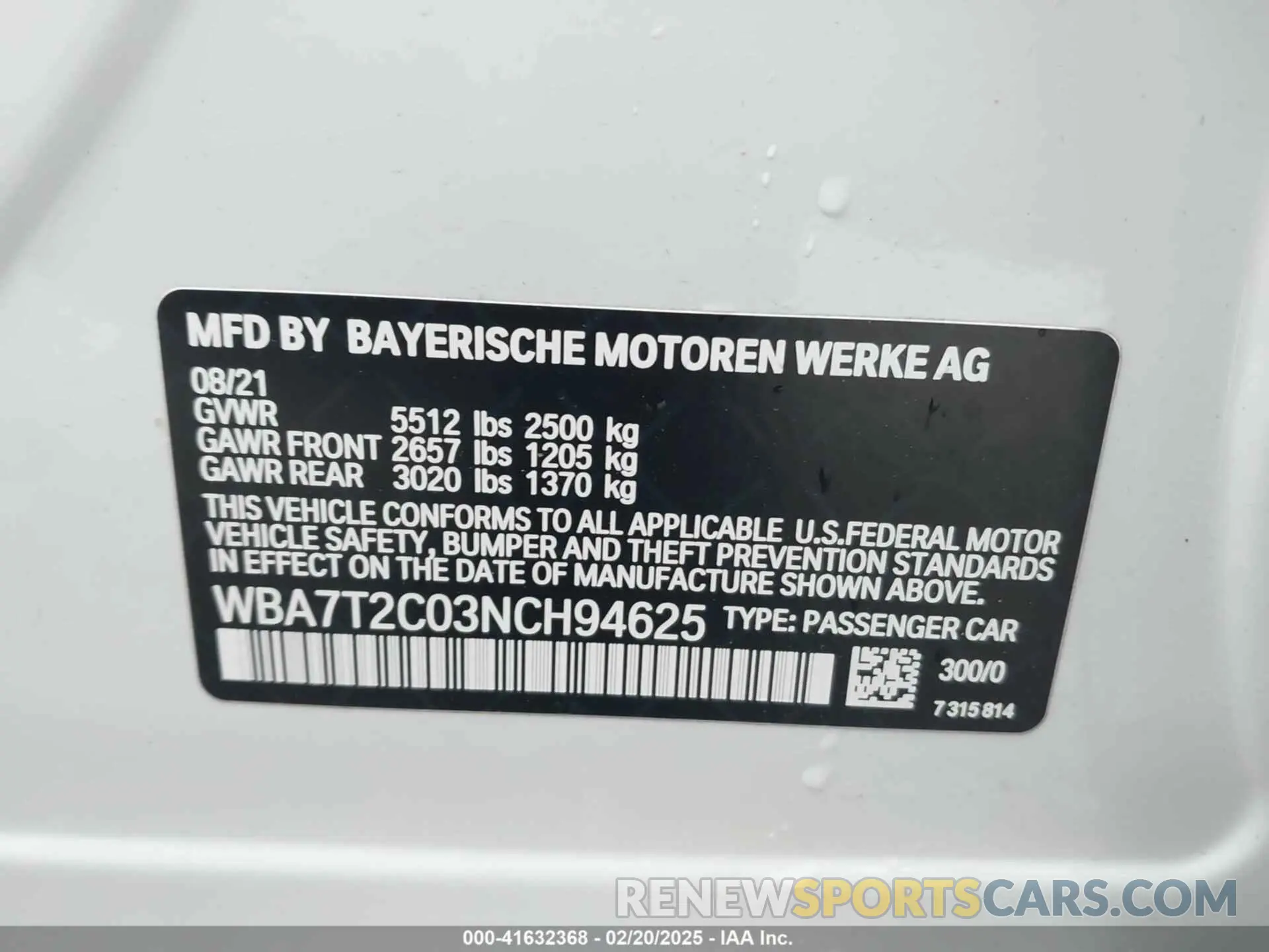 9 Photograph of a damaged car WBA7T2C03NCH94625 BMW 740 2022