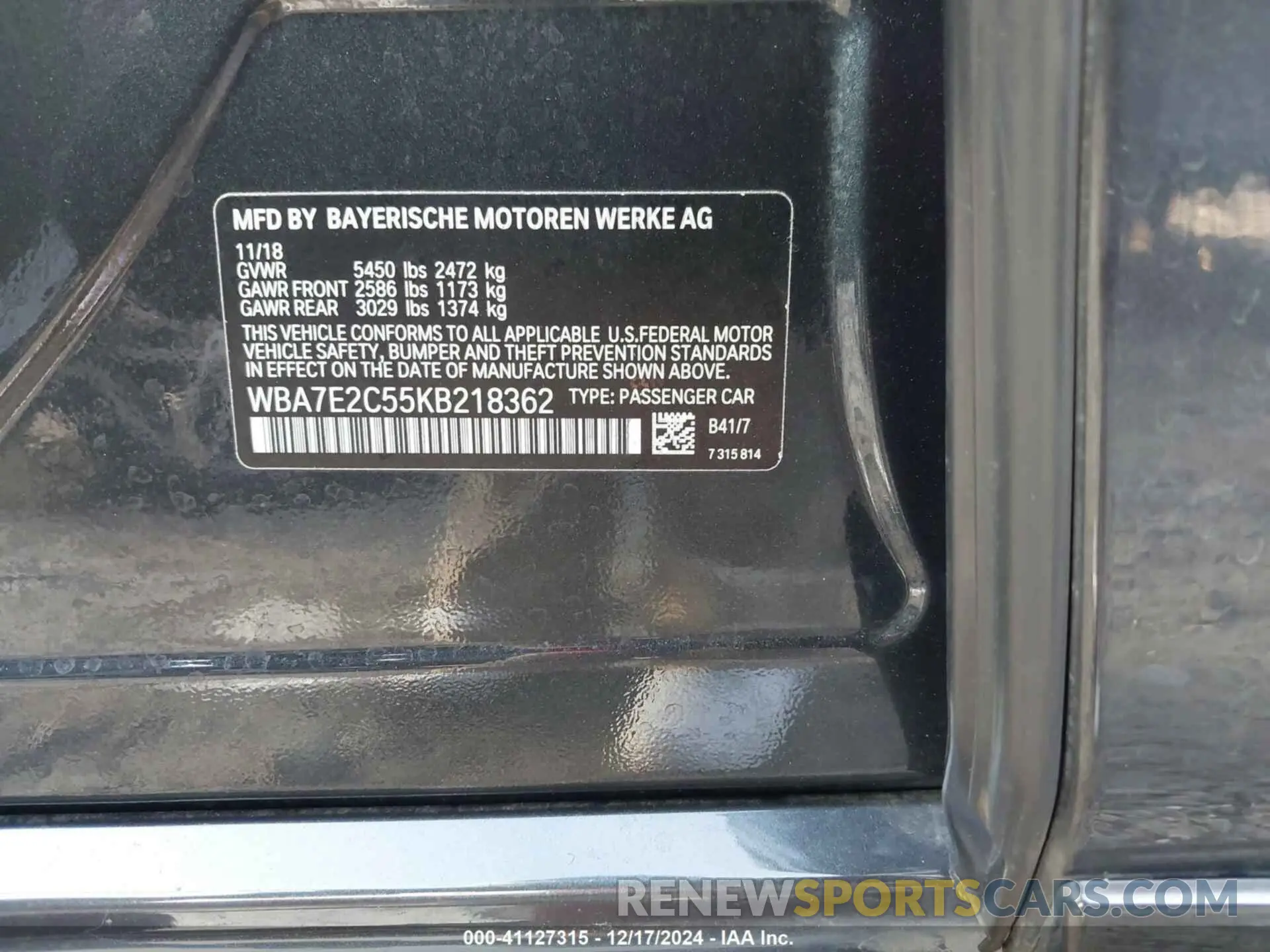 9 Фотография поврежденного автомобиля WBA7E2C55KB218362 BMW 740I 2019
