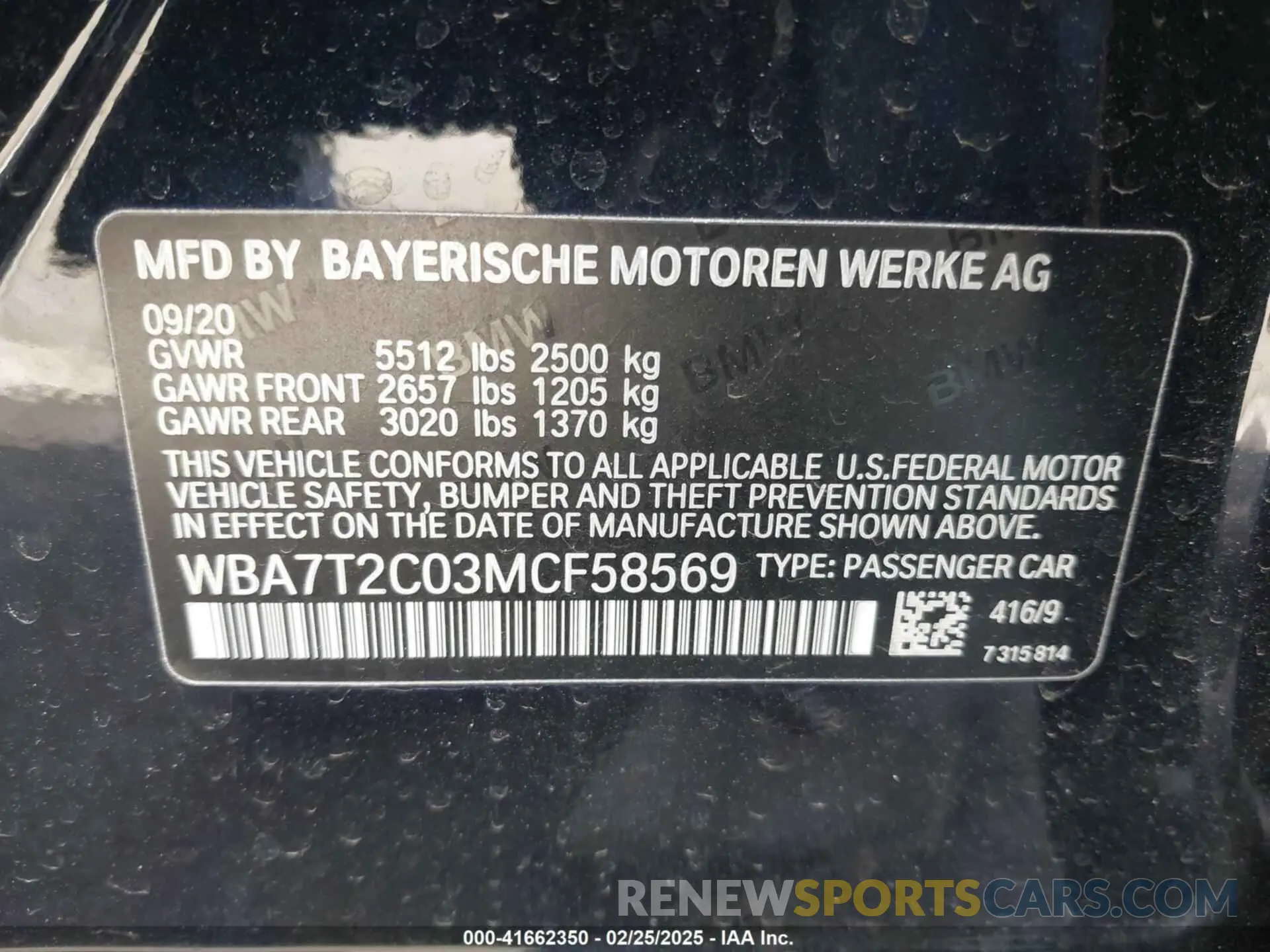 9 Фотография поврежденного автомобиля WBA7T2C03MCF58569 BMW 740I 2021